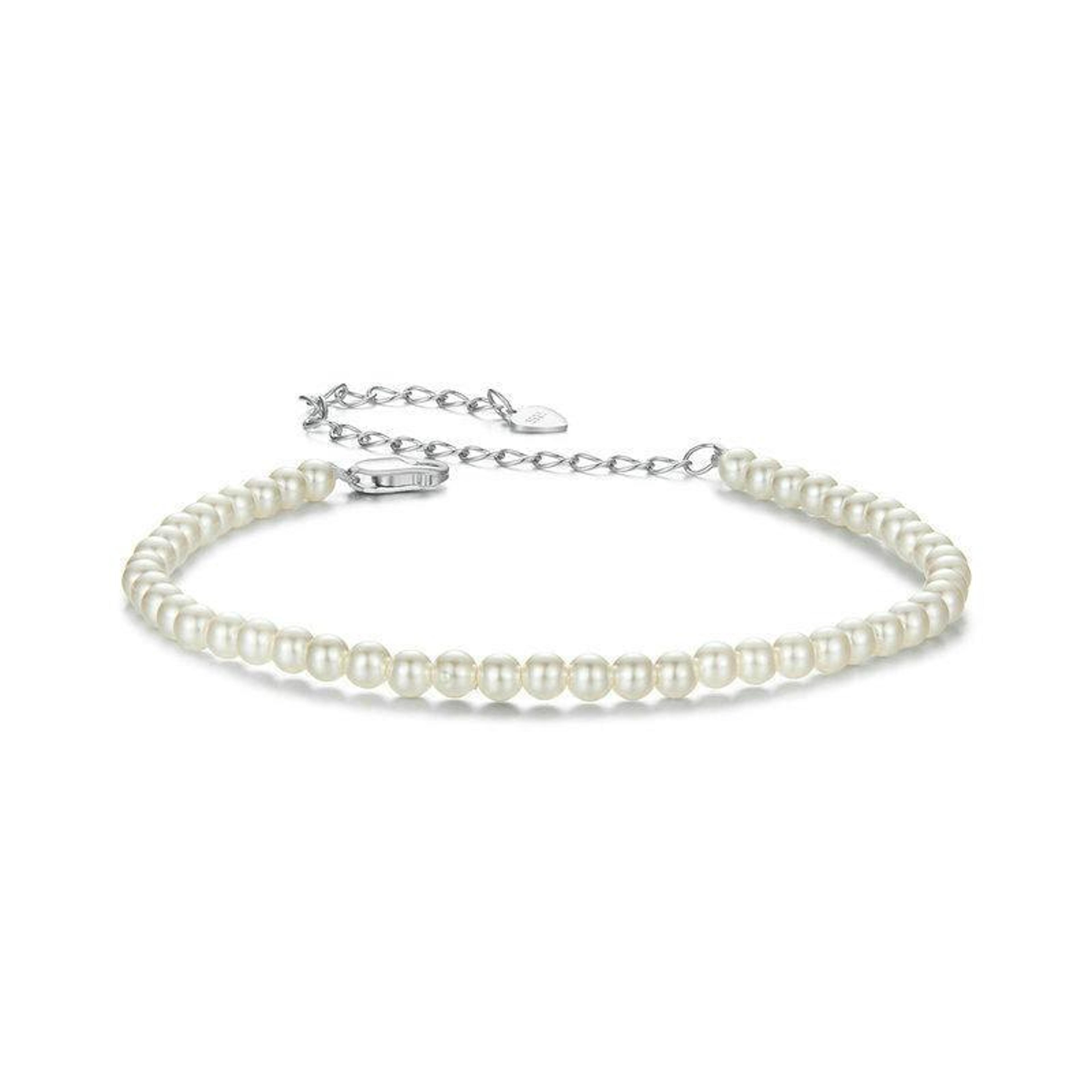 elegant sterling silver bracelet with opal shell pearl for women in silver jewelry