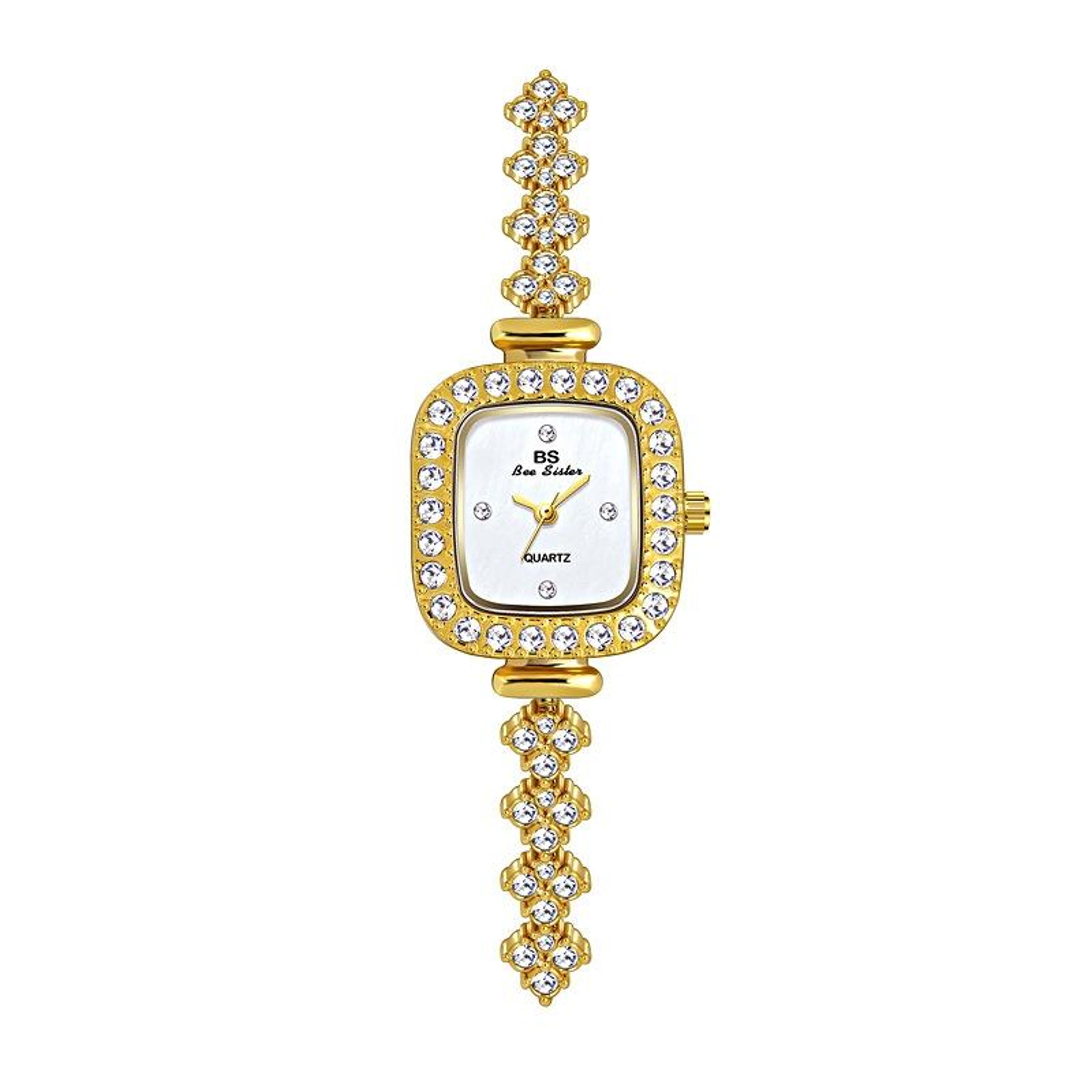 women's diamond watch elegant quartz bracelet watch for women with stainless steel buckle