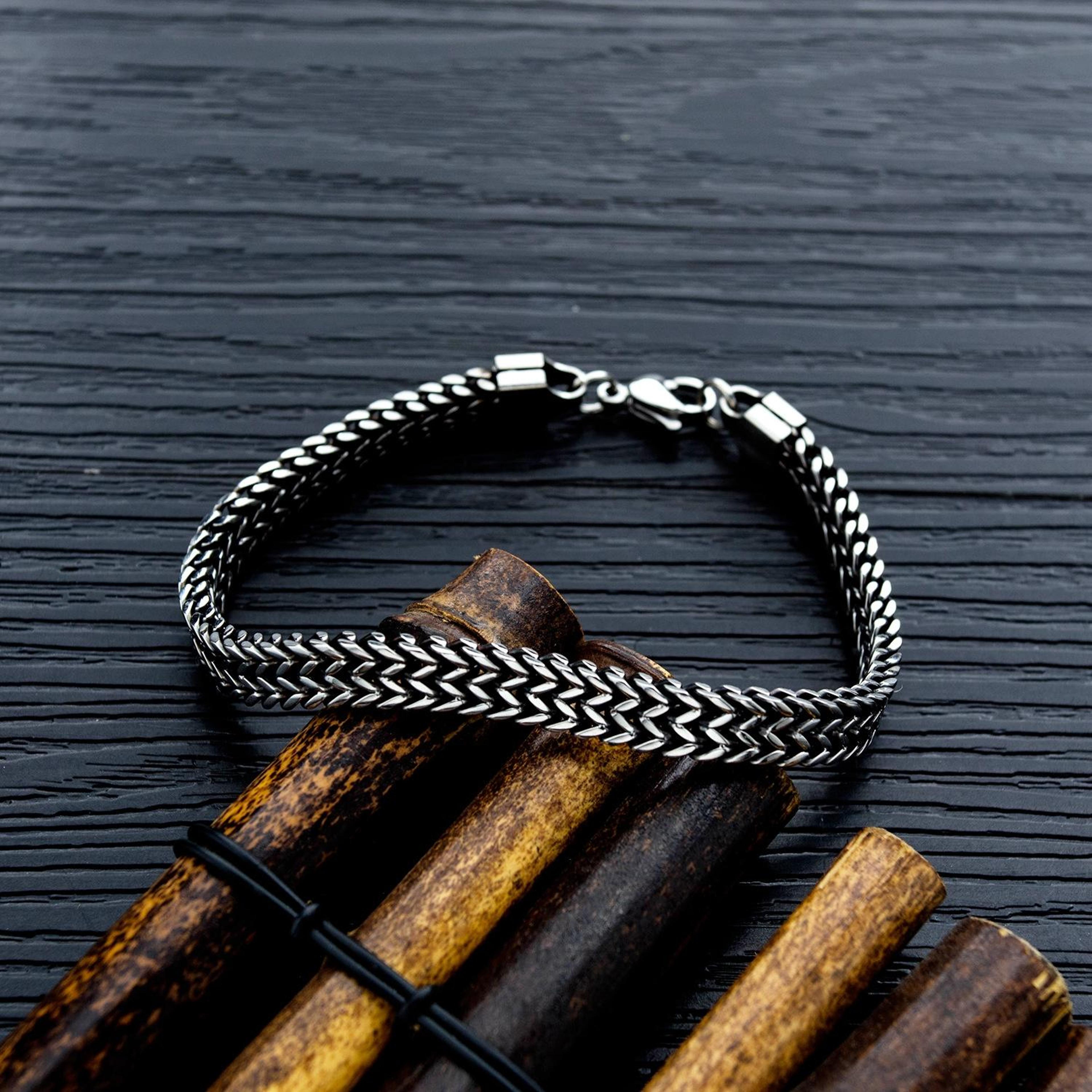 retro titanium steel bracelet for men and women polished unisex fashion jewelry