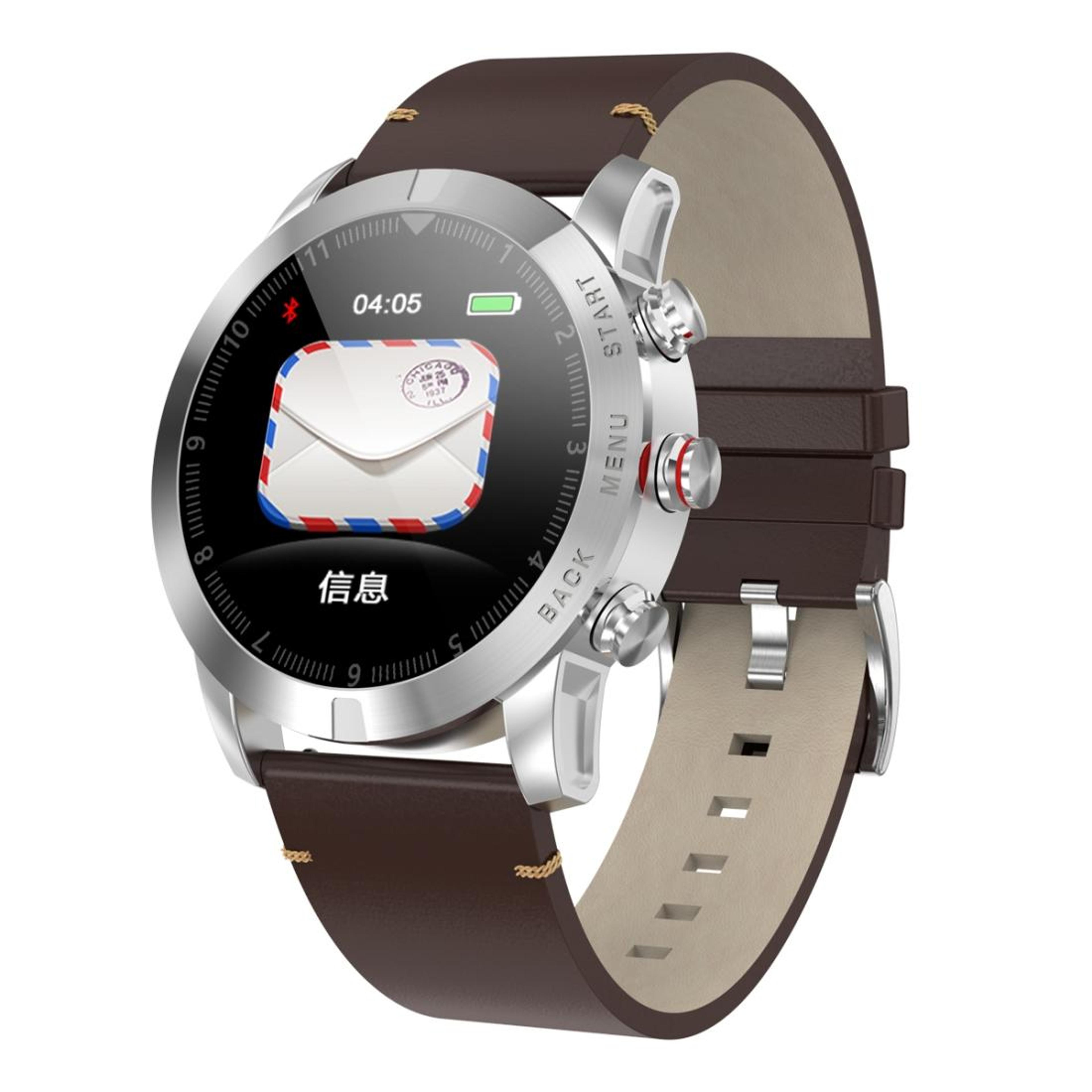 s10 smart fitness tracker with ip68 waterproof, heart rate monitor & leather strap for ios and android