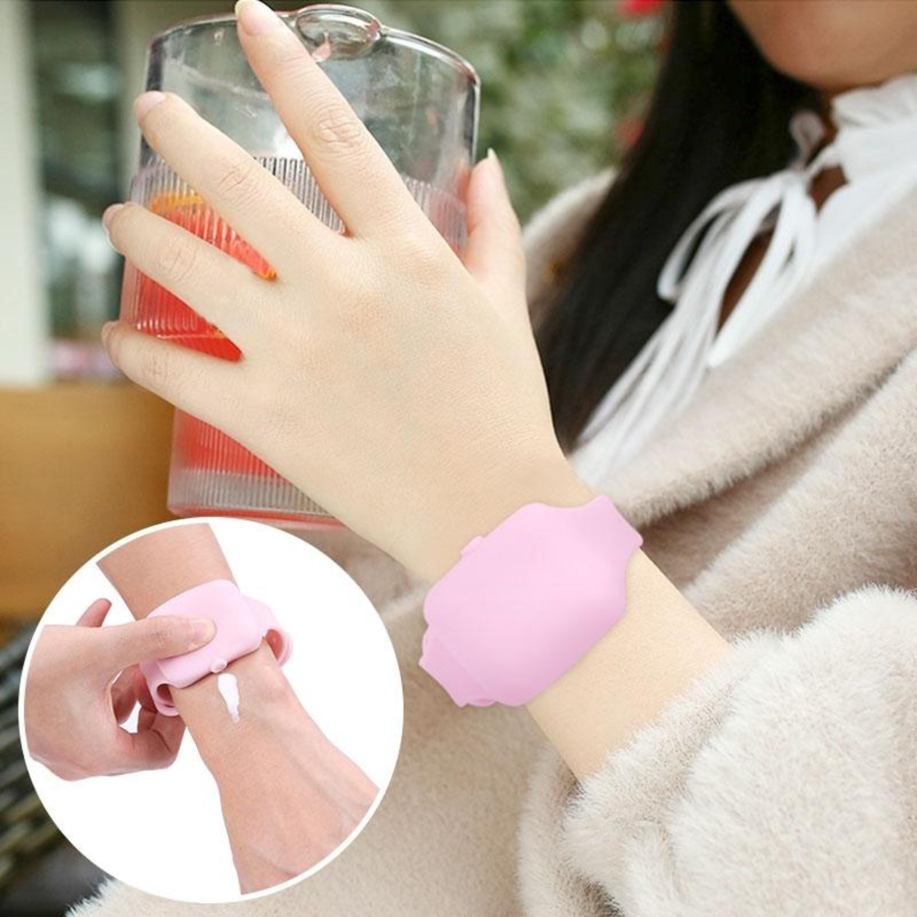 portable silicone travel bottle 10ml refillable wristband dispenser for hand sanitizer, soap & lotion