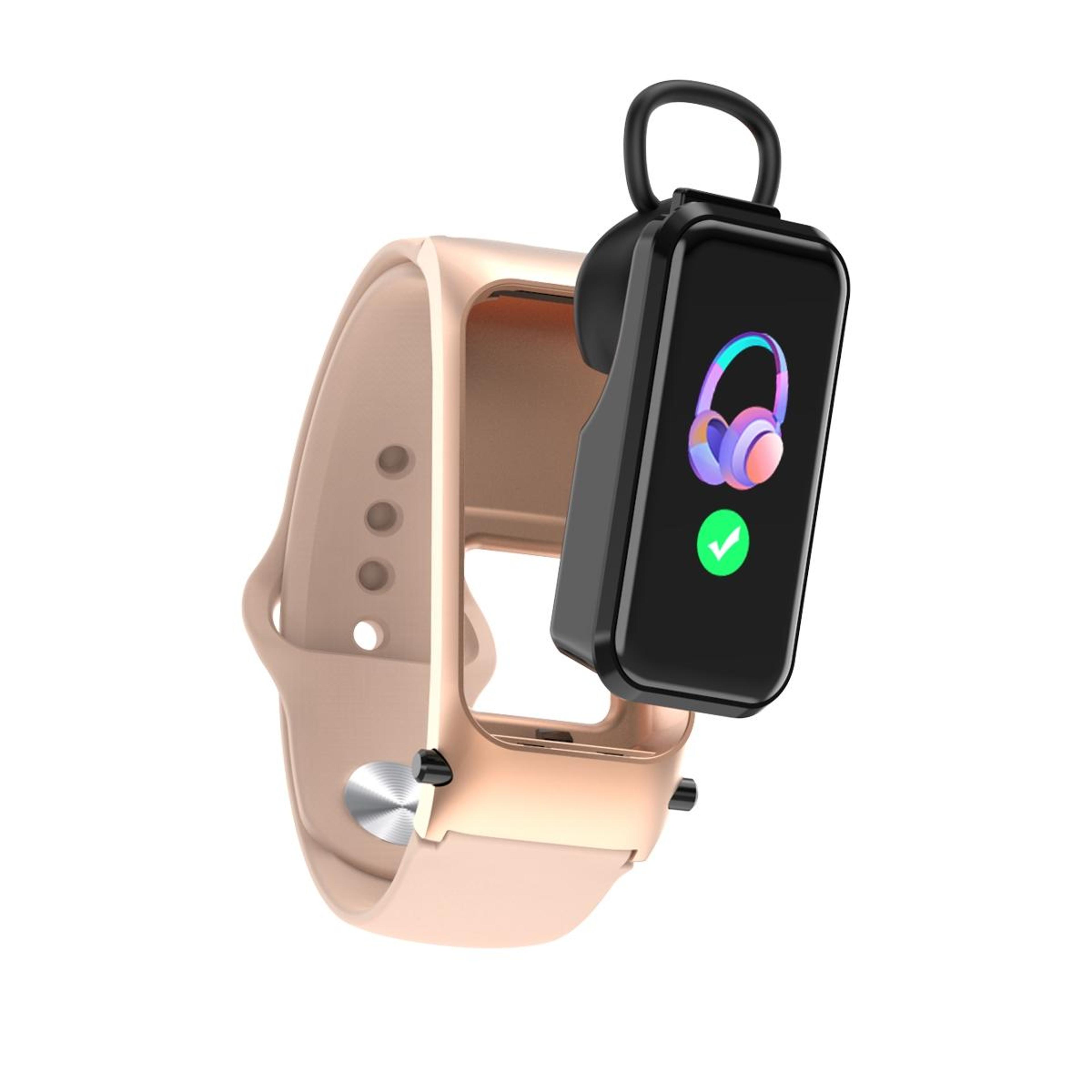 smart fitness bracelet with bluetooth earphone, heart rate, sleep & temperature monitor