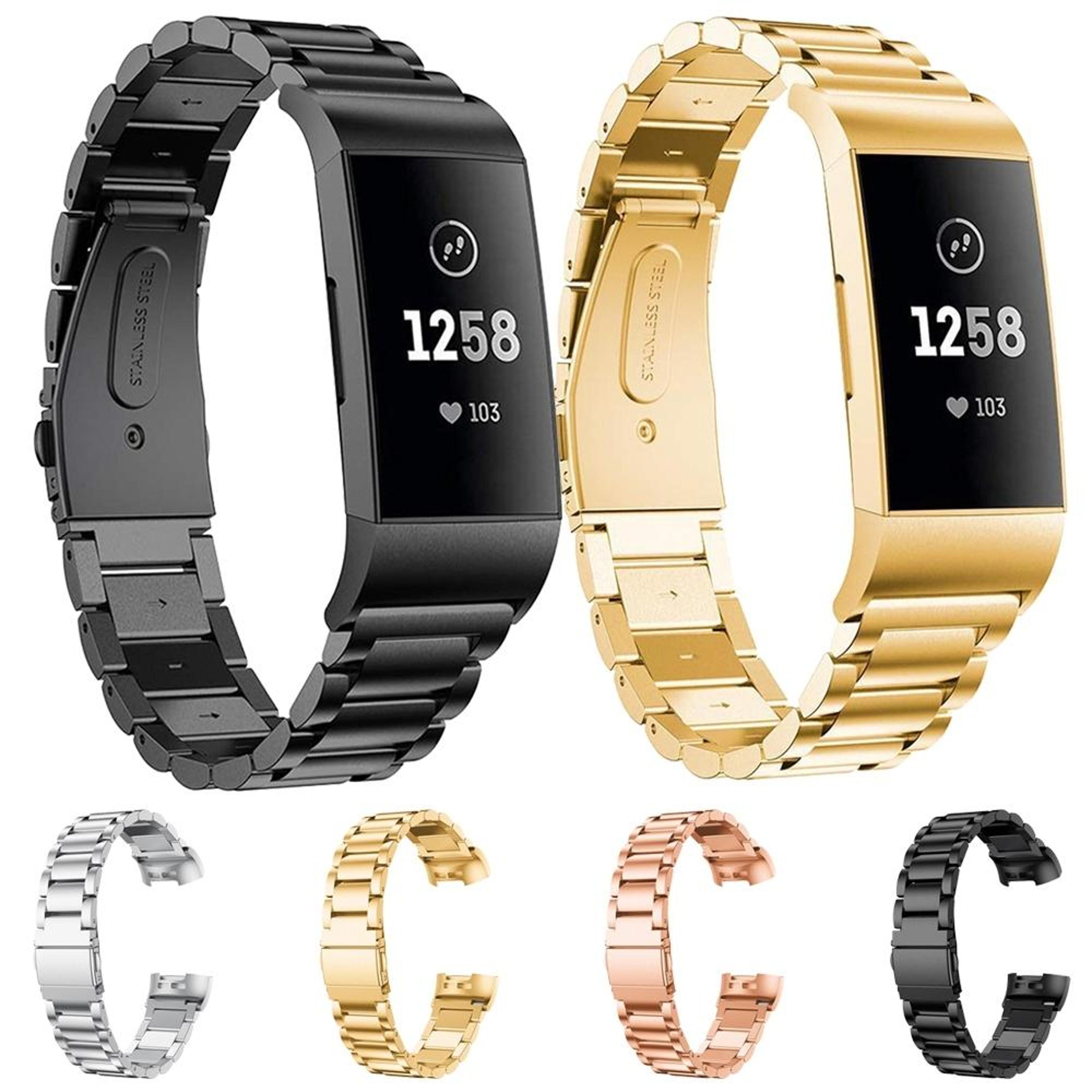 premium stainless steel watch band for fitbit charge 3 with secure slingshot buckle