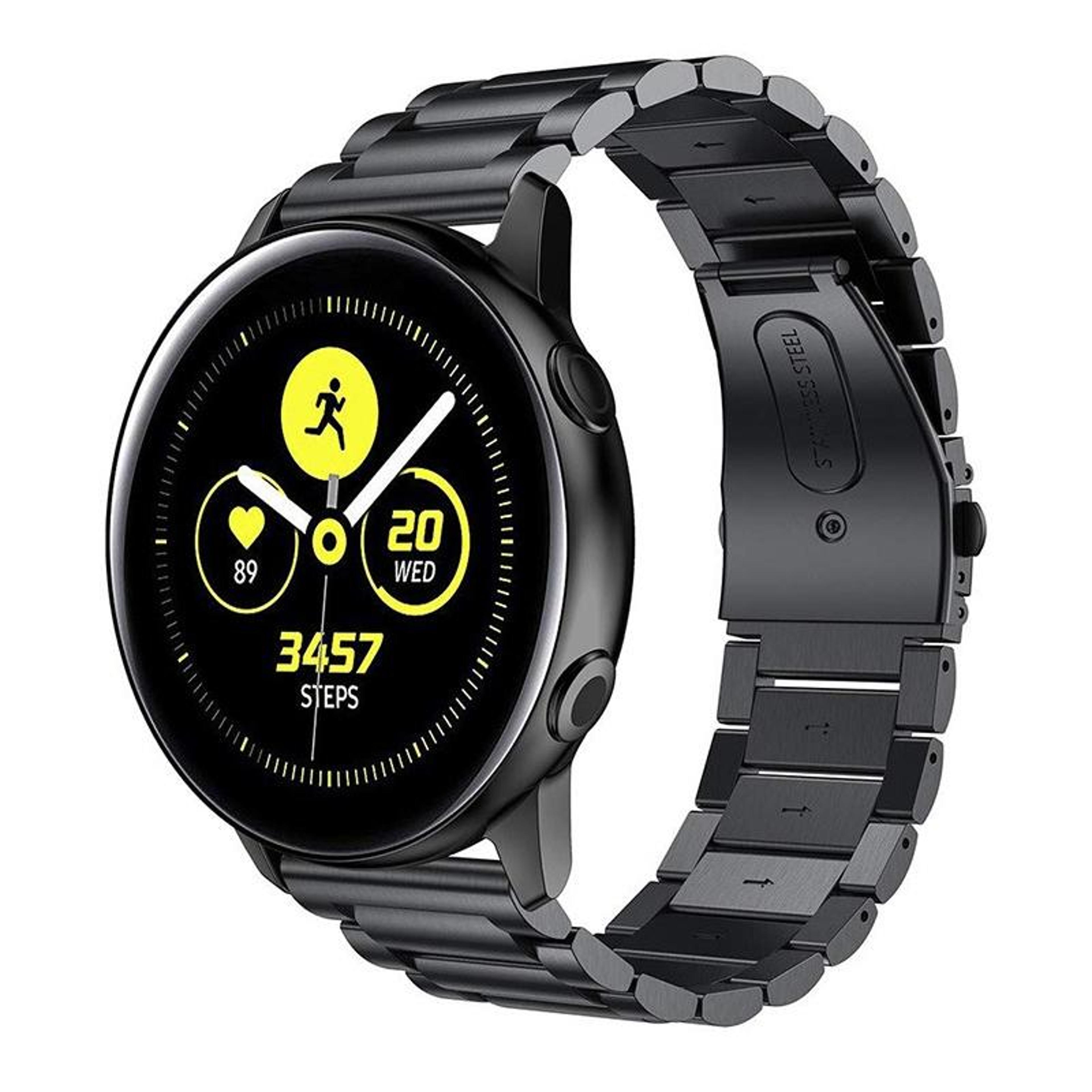 galaxy watch active stainless steel watch band 20mm 3 beads slingshot buckle replacement strap