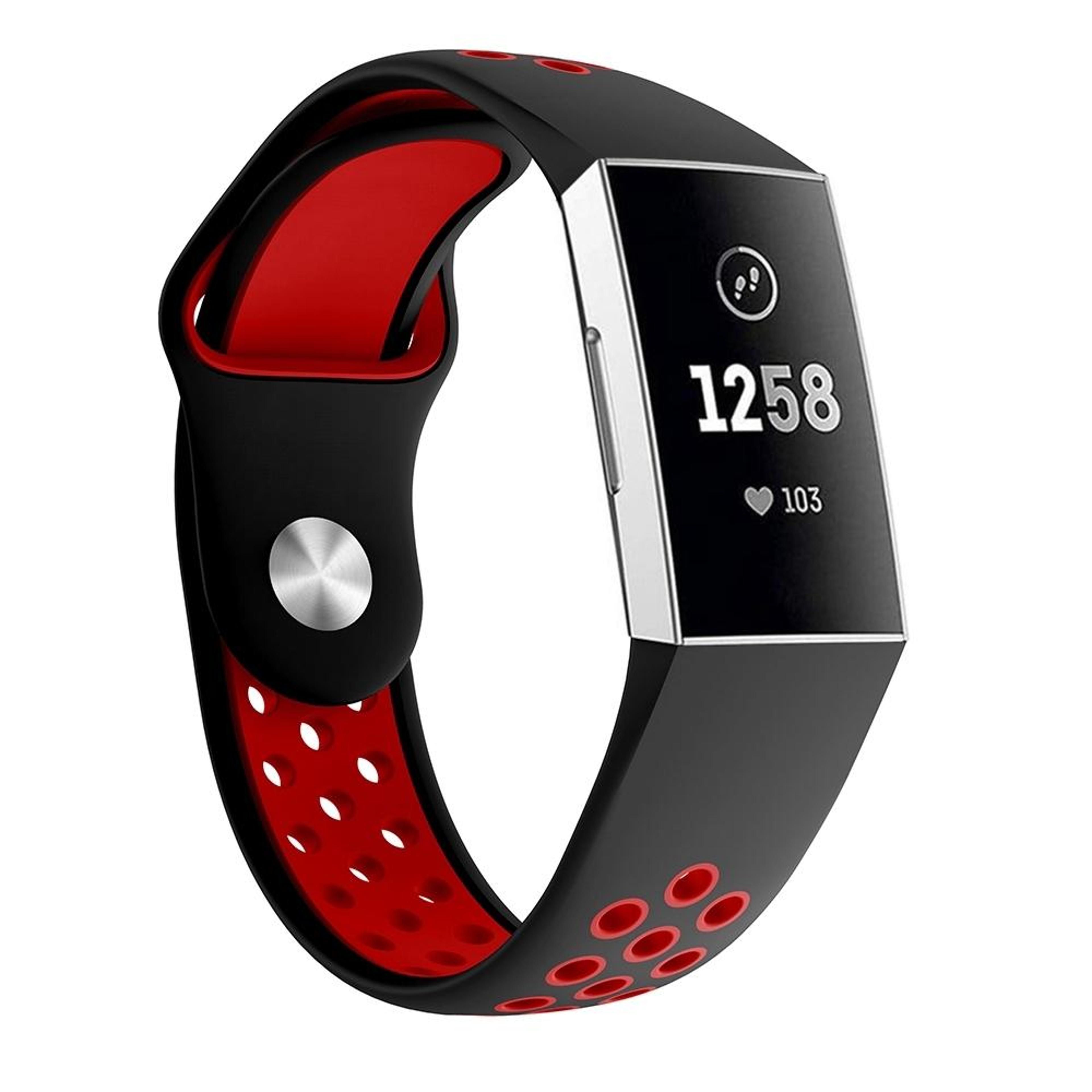 dual color fitbit charge 3 band soft silicone watch band breathable sport replacement strap