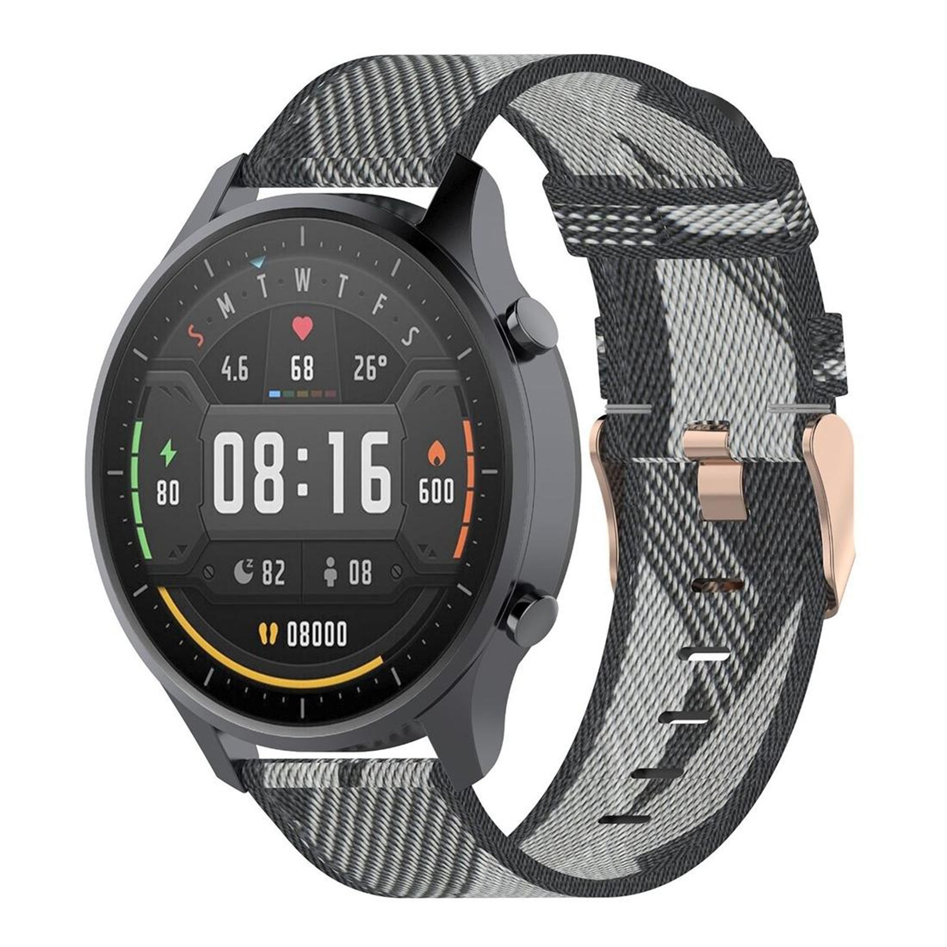 22mm nylon watch band stripe weave replacement strap for garmin vivoactive 4 xiaomi mi watch color