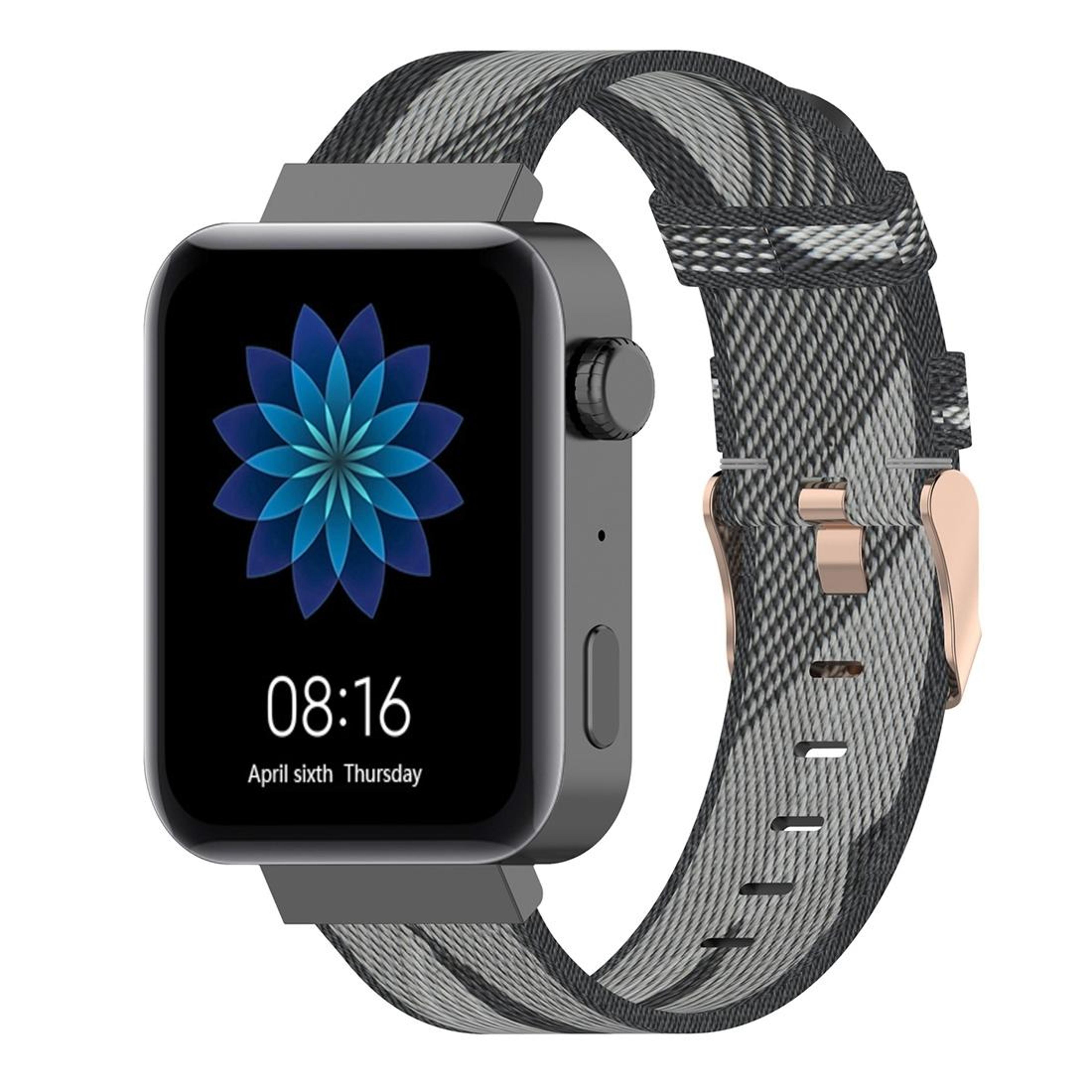 18mm nylon watch band breathable stripe weave replacement strap for xiaomi mi watch garmin vivoactive 4s