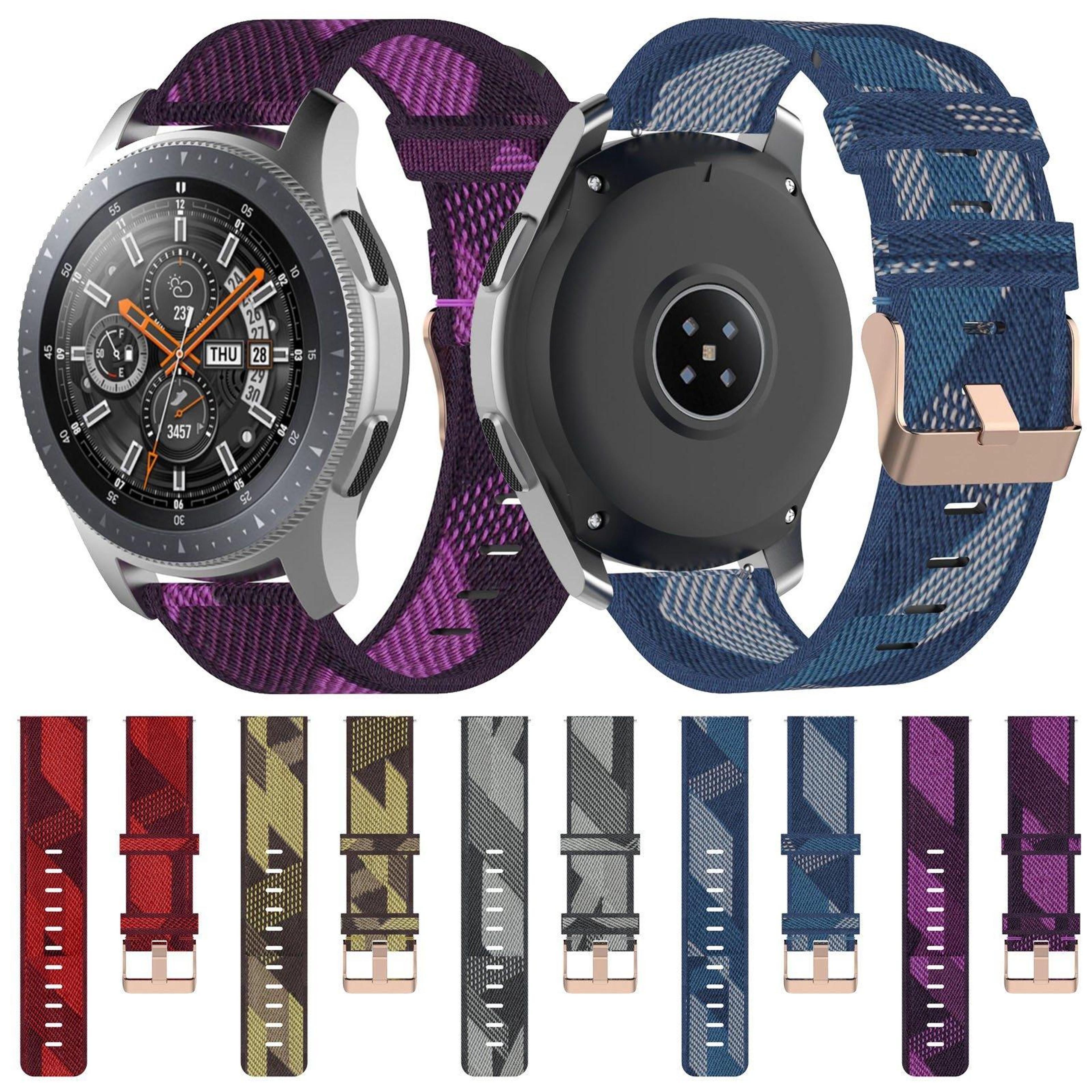 22mm stripe weave nylon watch band breathable replacement strap for galaxy watch 46mm gear s3