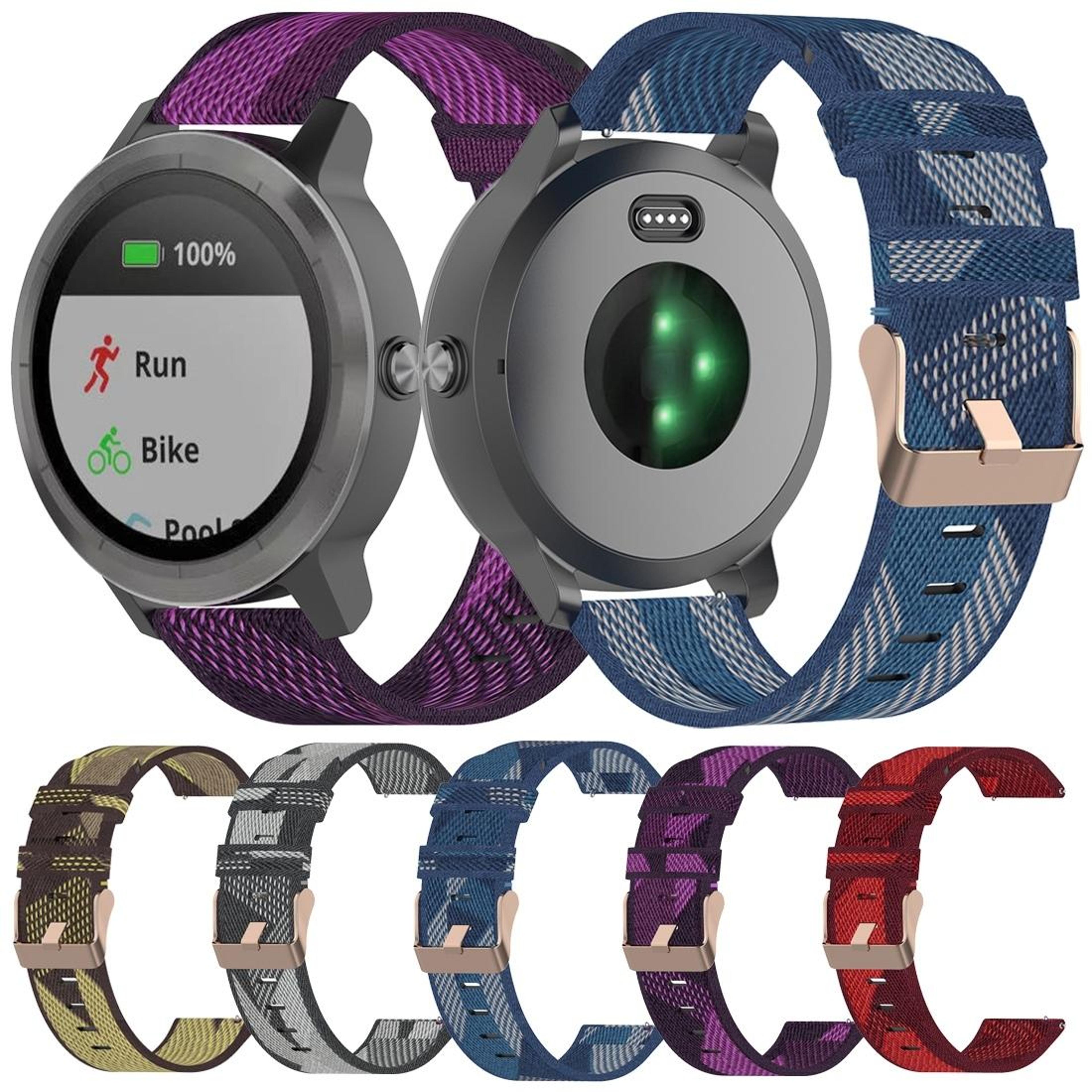 20mm nylon garmin watch band breathable woven replacement strap for venu vivomove vivoactive forerunner
