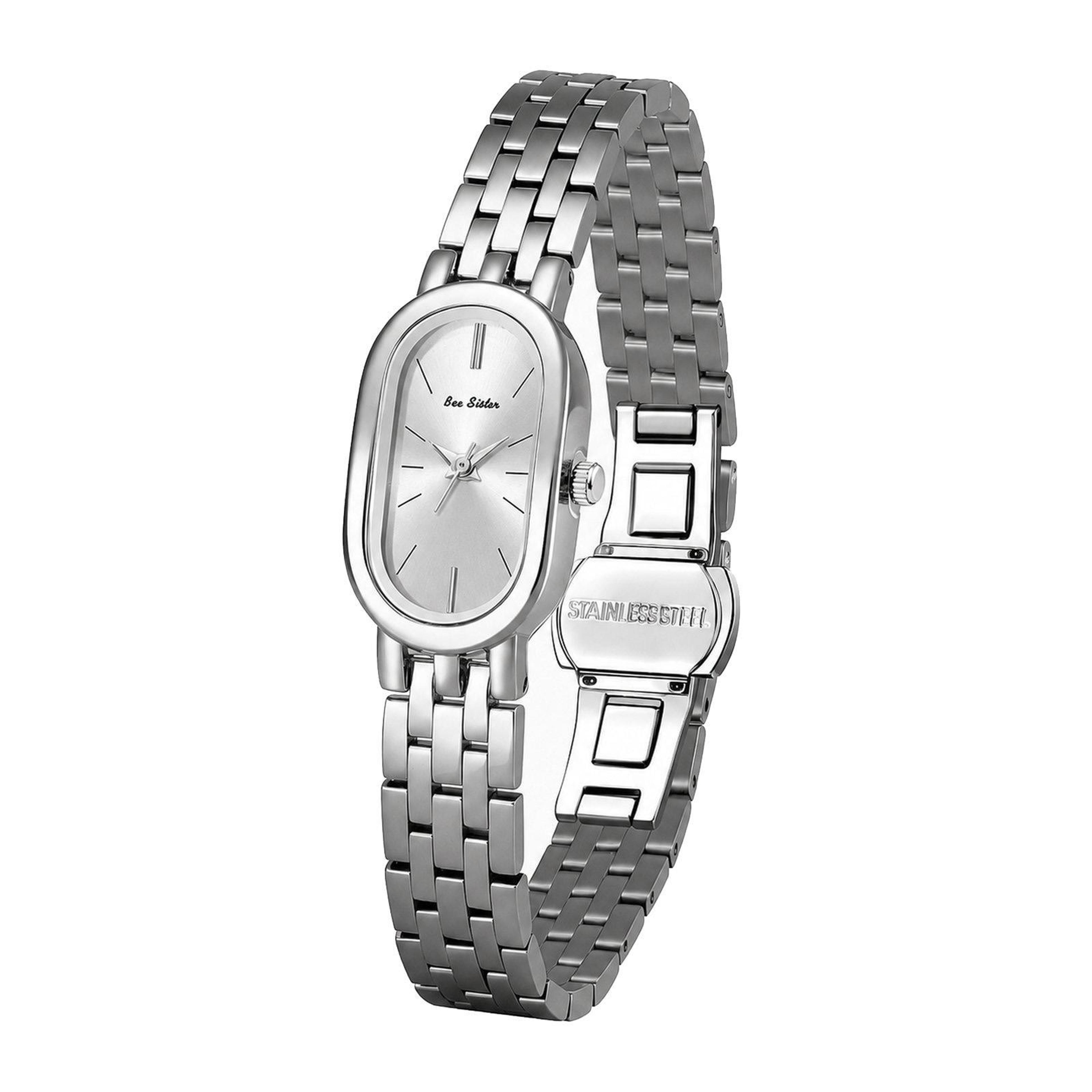 vintage women's oval quartz watch gold bracelet dress watch with butterfly clasp