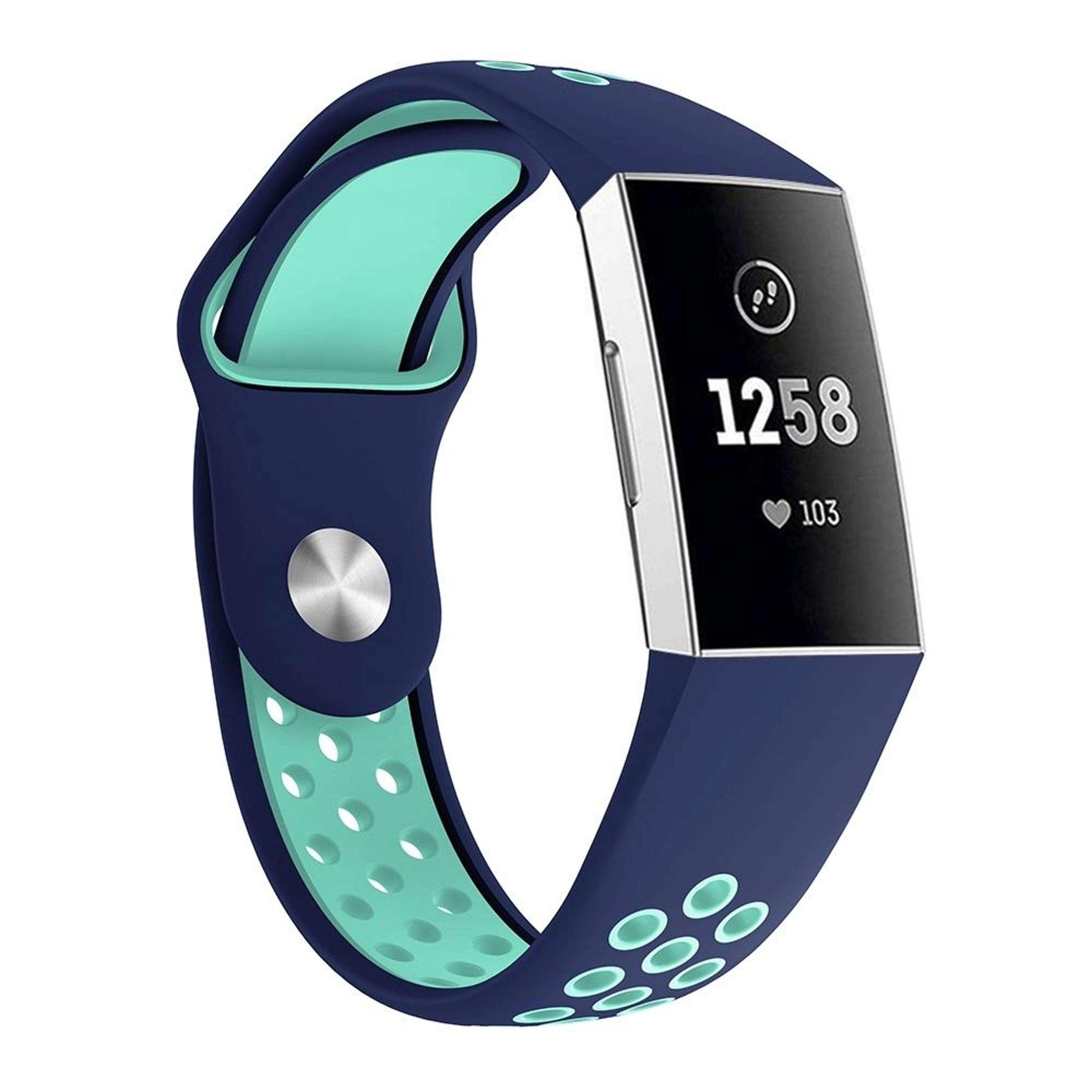 fitbit charge 3 silicone watch band dual color breathable replacement strap 130-195mm