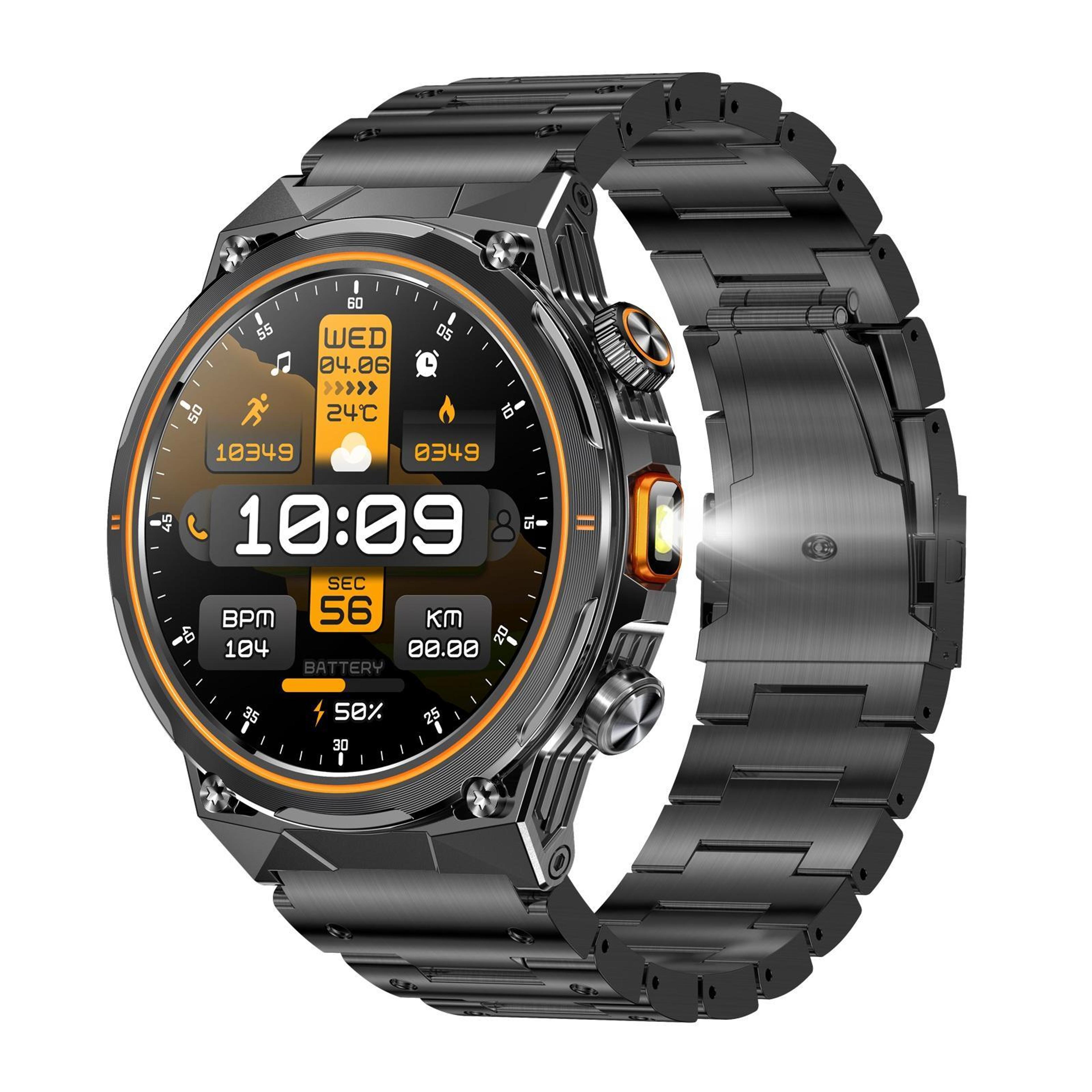 ak81 bluetooth calling smart watch with fitness tracker and heart rate monitor 1.46 inch ips display