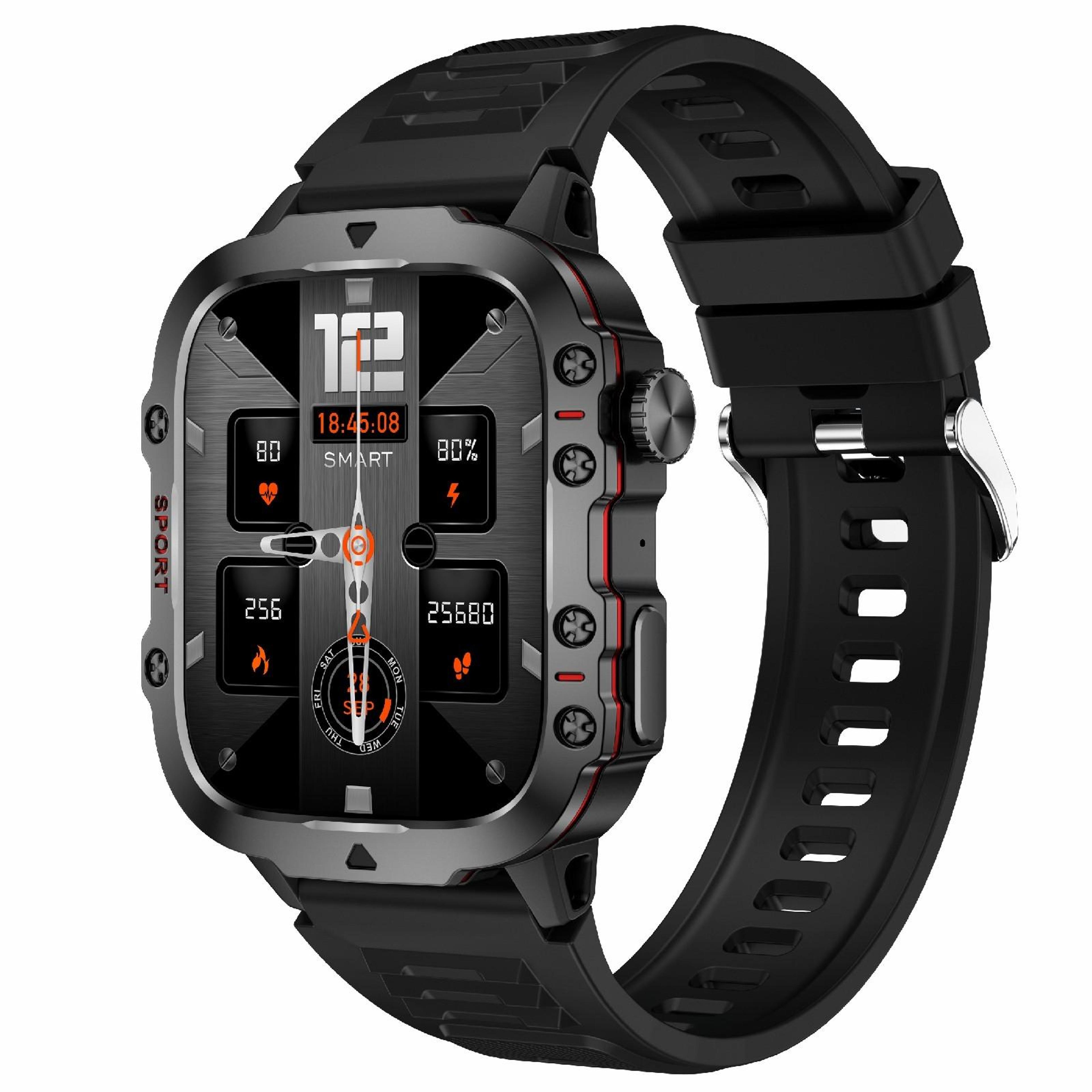 qx11 bluetooth calling smart watch with 1.96 inch hd display fitness tracker and health monitor