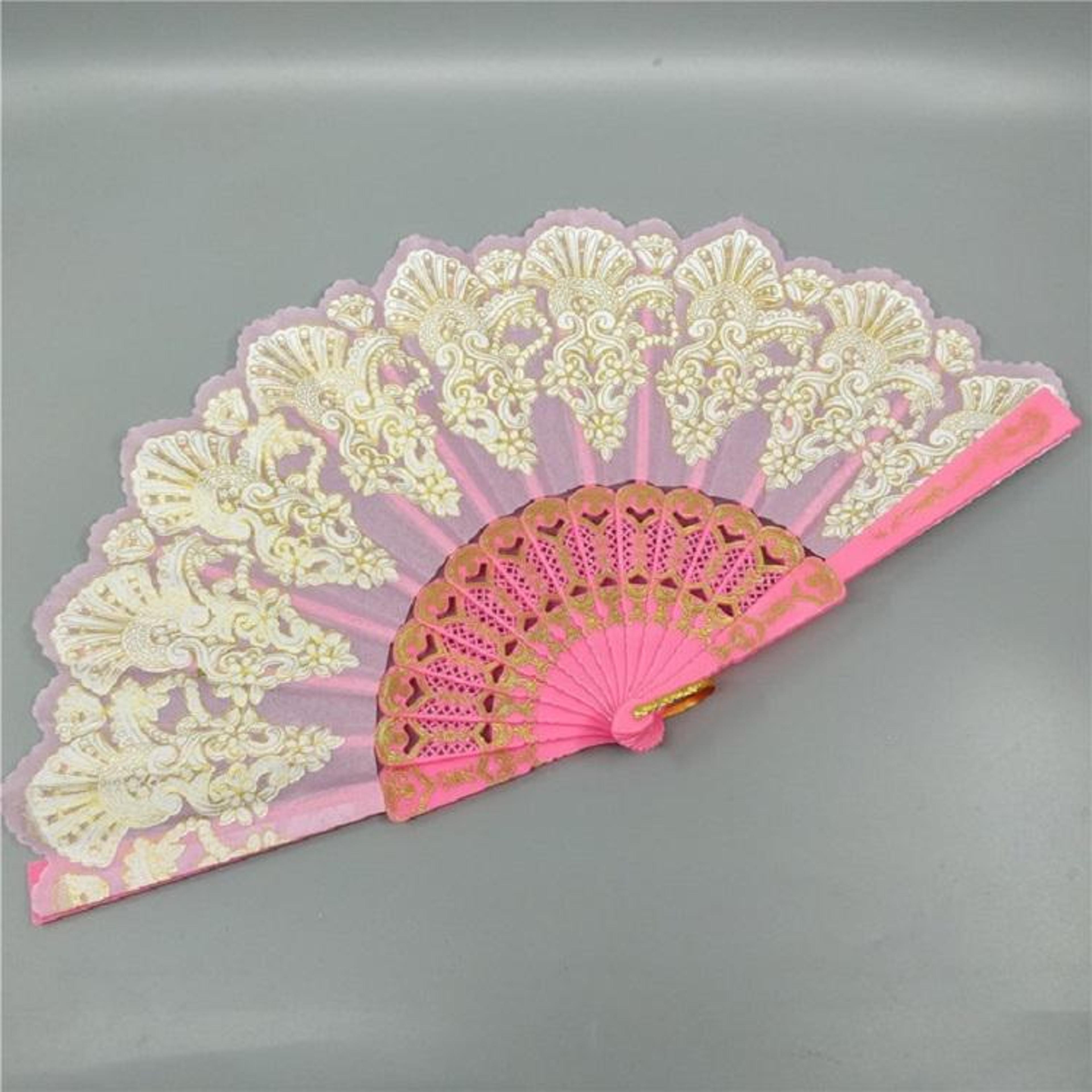 spanish style folding hand fan lace peacock dance fan for women wedding party costume accessory