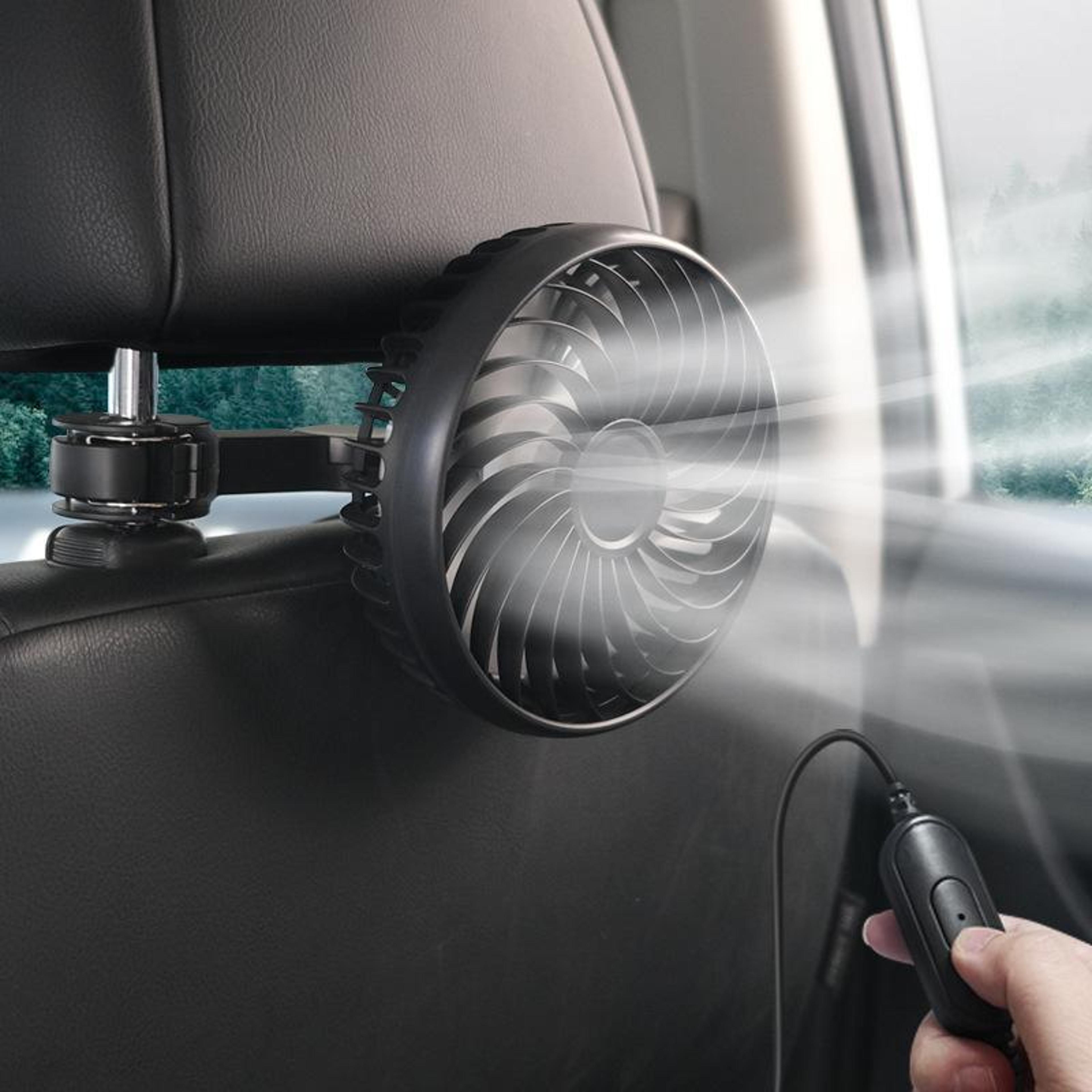 car rear usb fan silent 3 speed adjustable backseat cooling fan