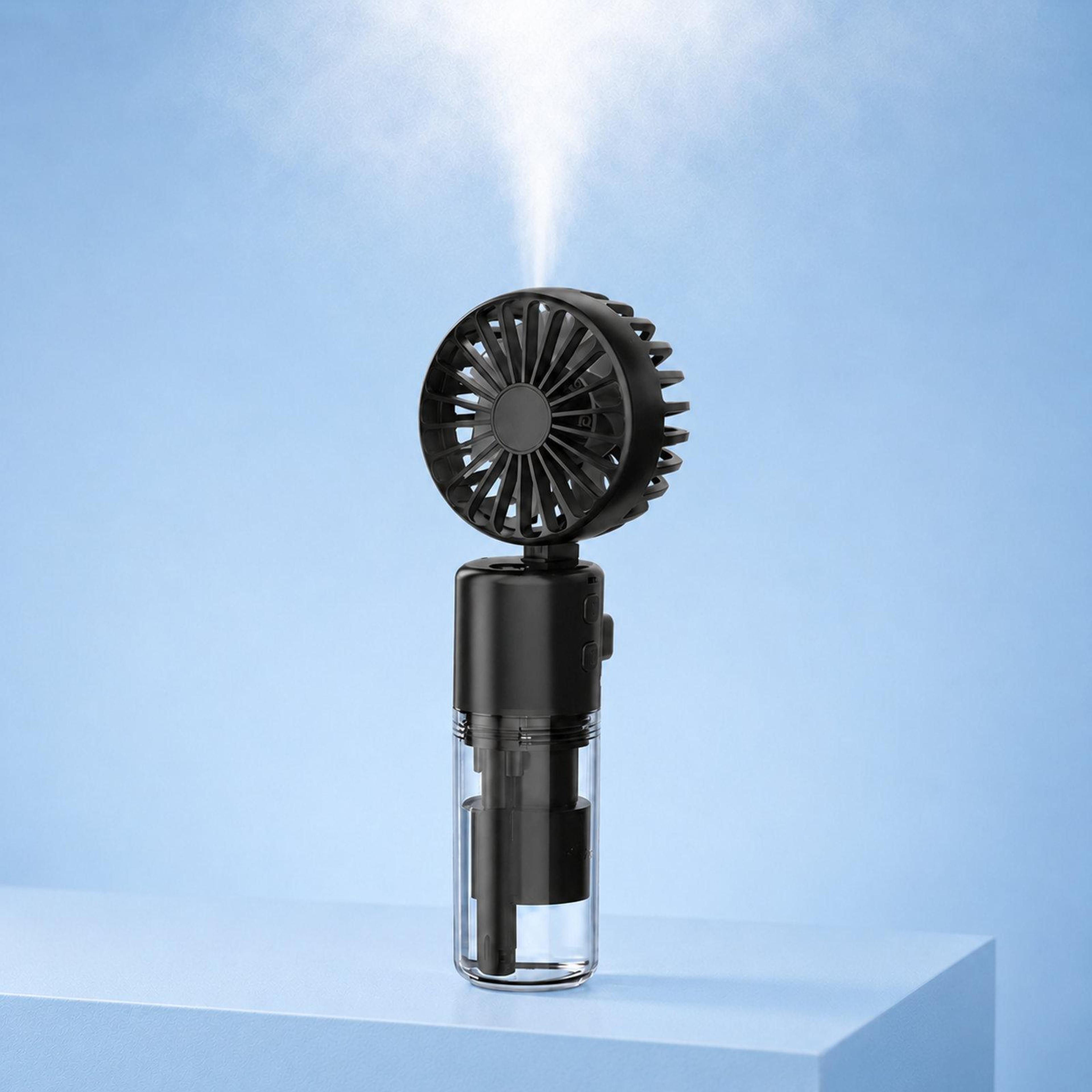 handheld misting fan portable water spray fan rechargeable mini personal cooling fan with neck strap