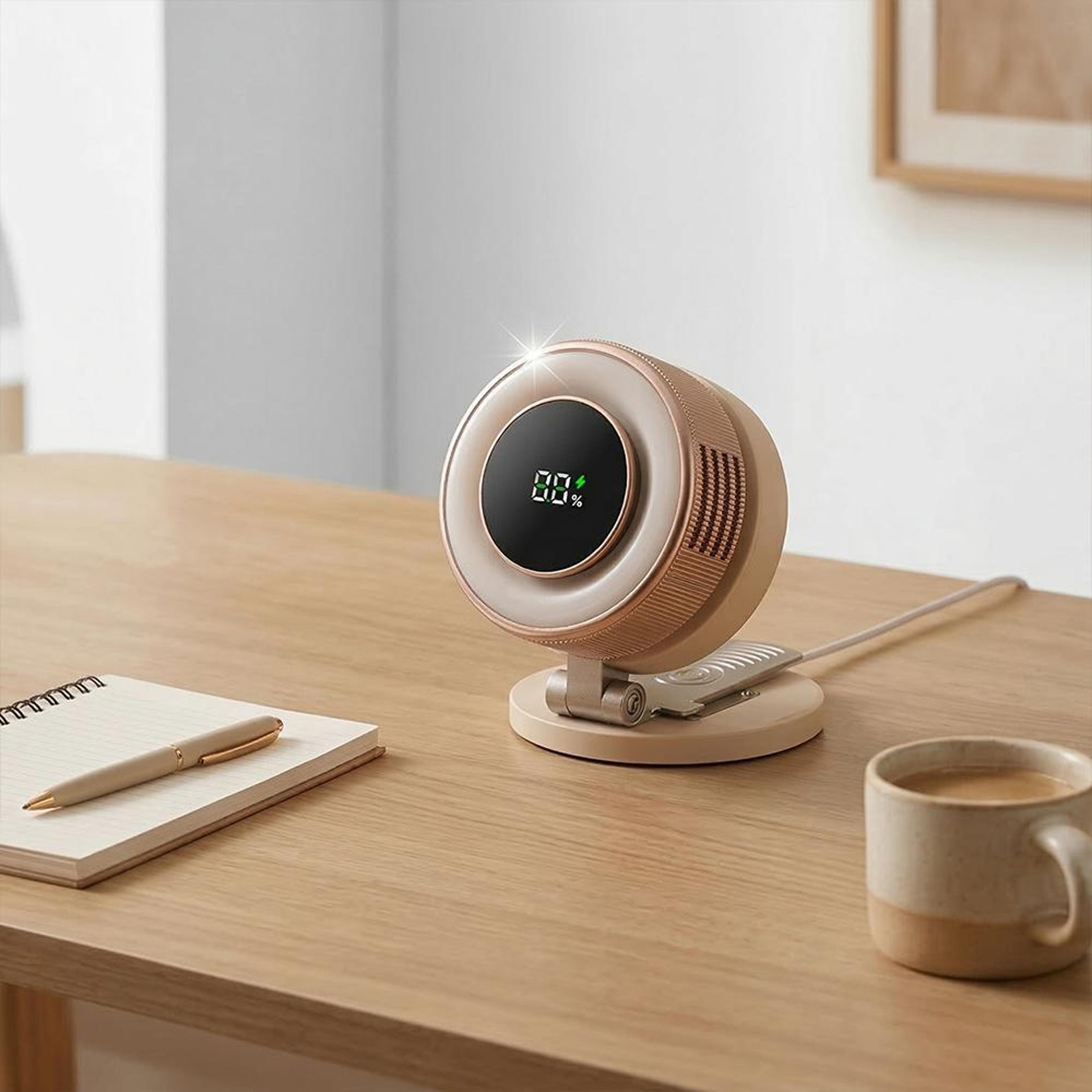 mini magnetic fan portable cooling fan with 5 speed rechargeable usb desk fan and led light