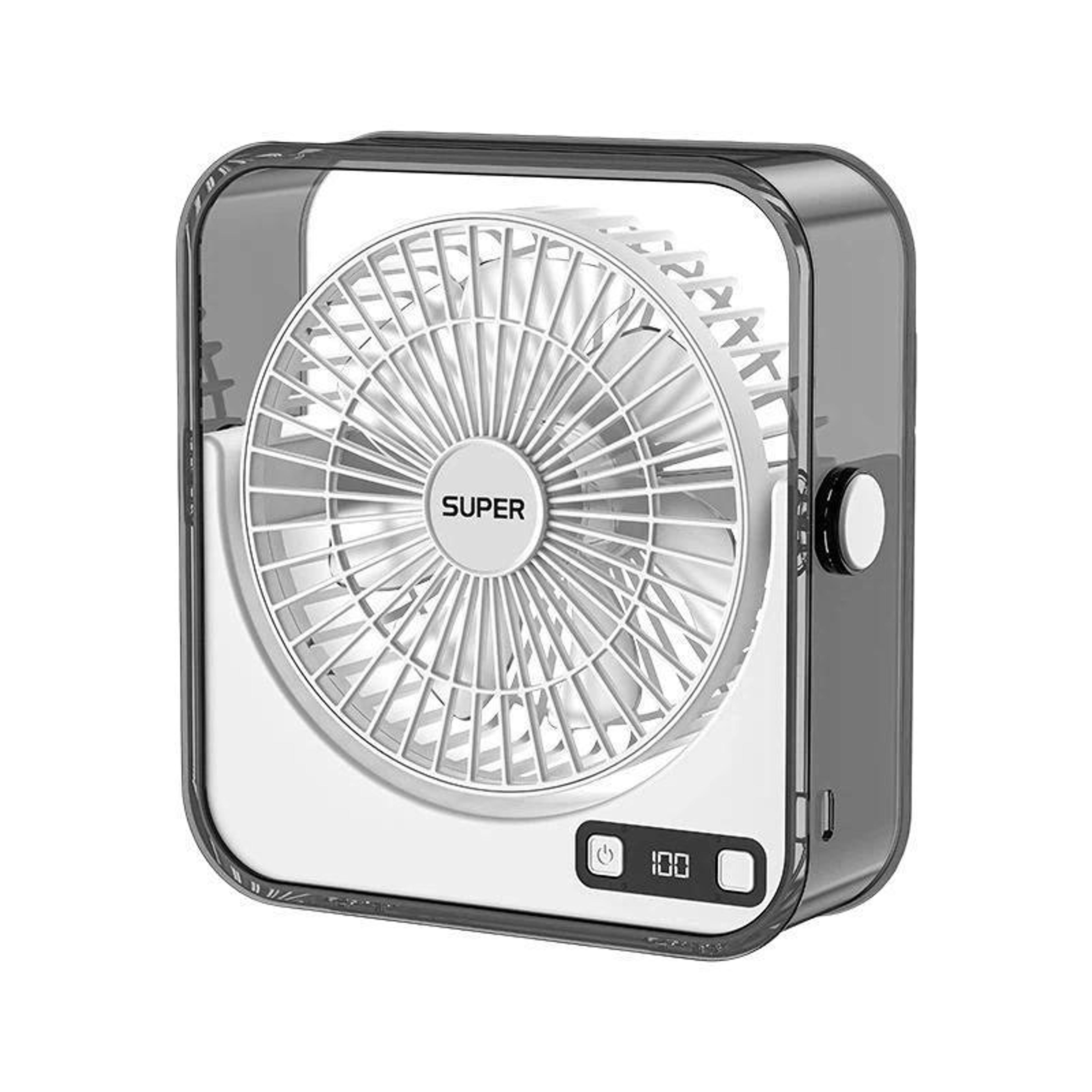 f2 quiet desk fan with digital display 100 speed usb desktop cooling fan with light