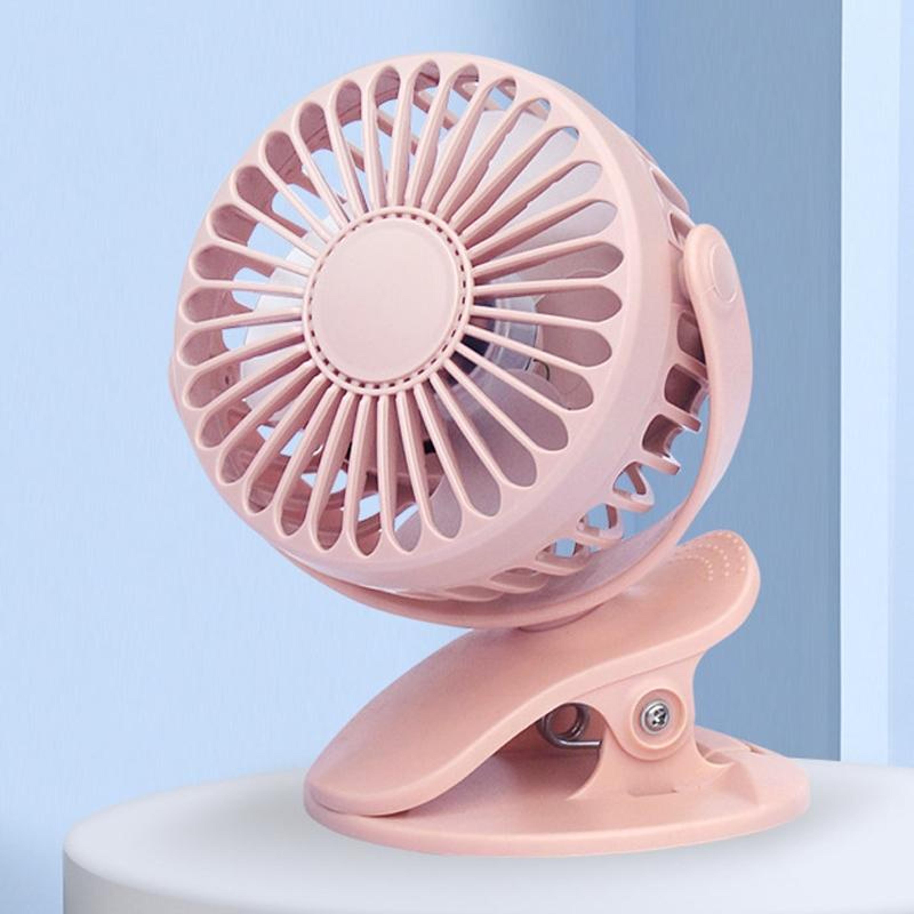 portable usb clip fan 360 degree mini desk fan with 3 speed cooling