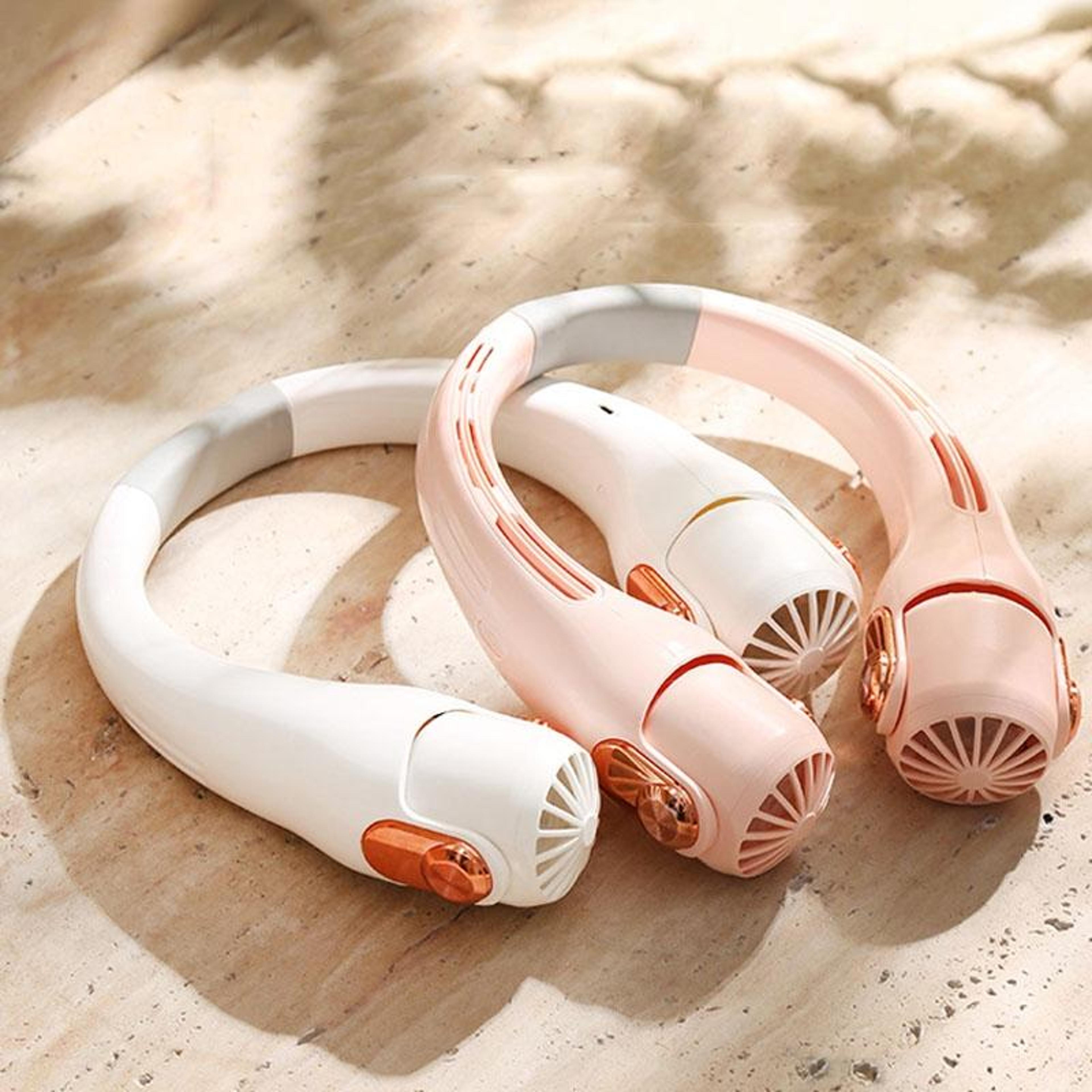 mini portable neck fan usb rechargeable hands-free personal cooling fan with adjustable silicone design