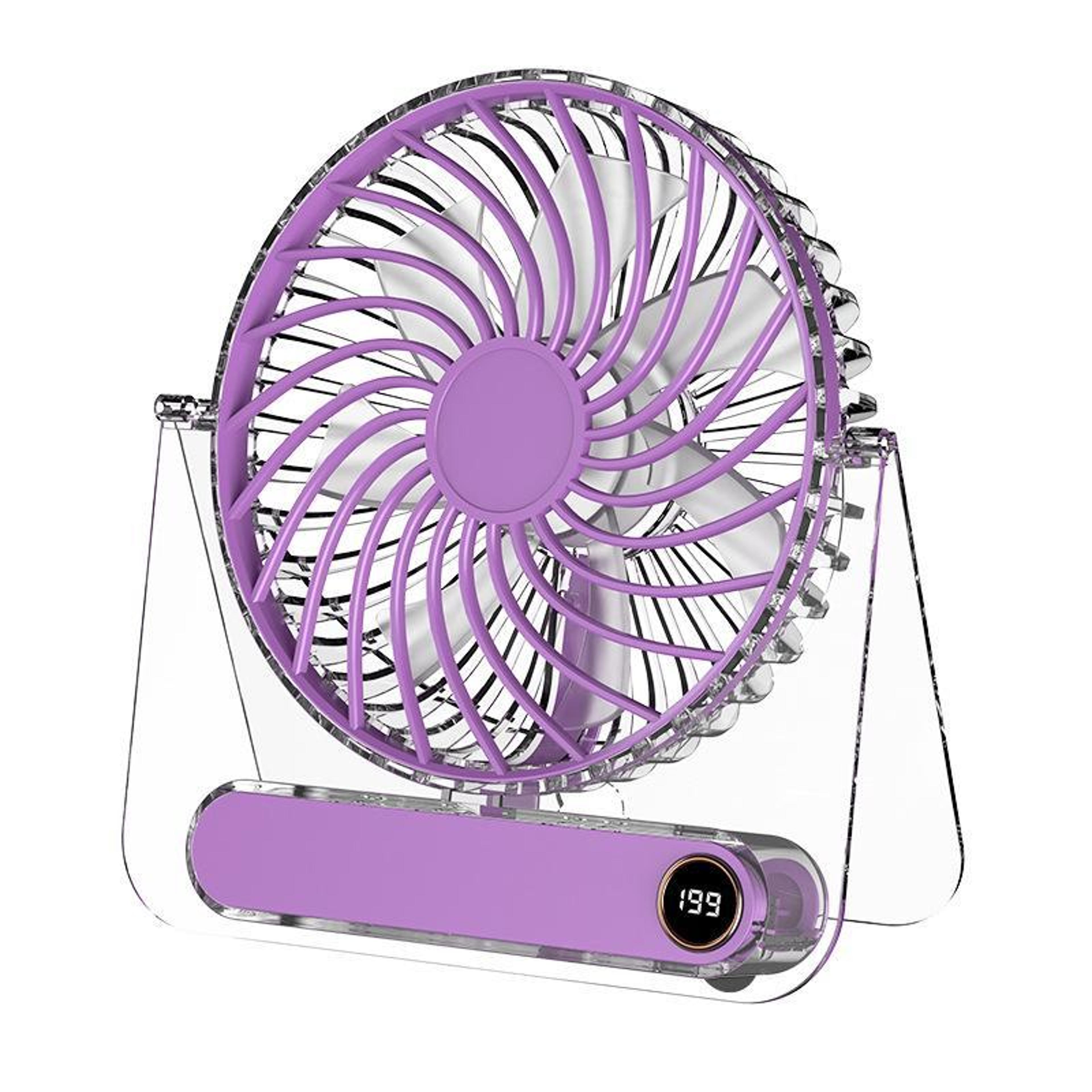 ultra thin desk fan portable rechargeable fan with digital display quiet office desk cooling fan