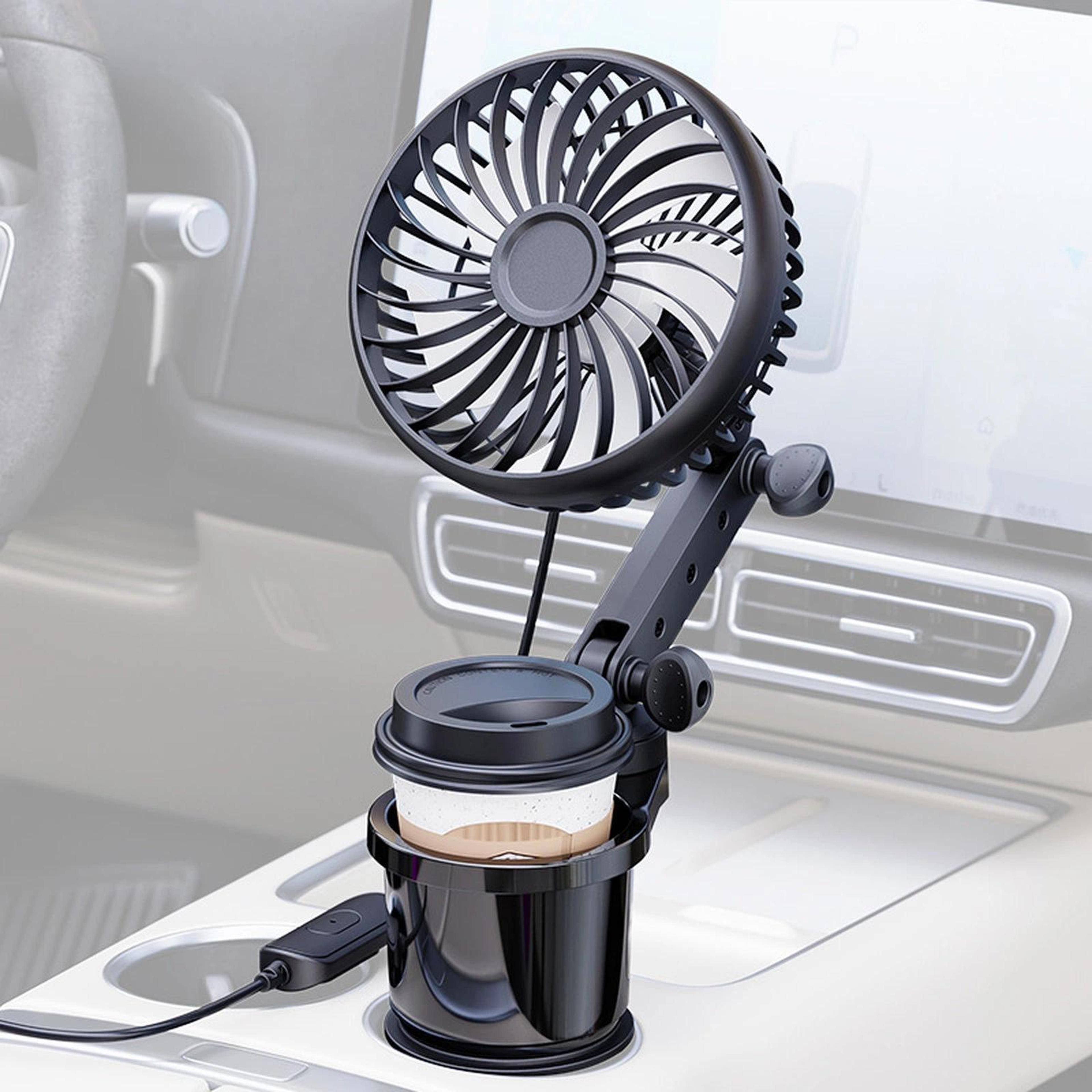 2 in 1 car cup holder fan usb adjustable car cooling fan for universal vehicle cup holders