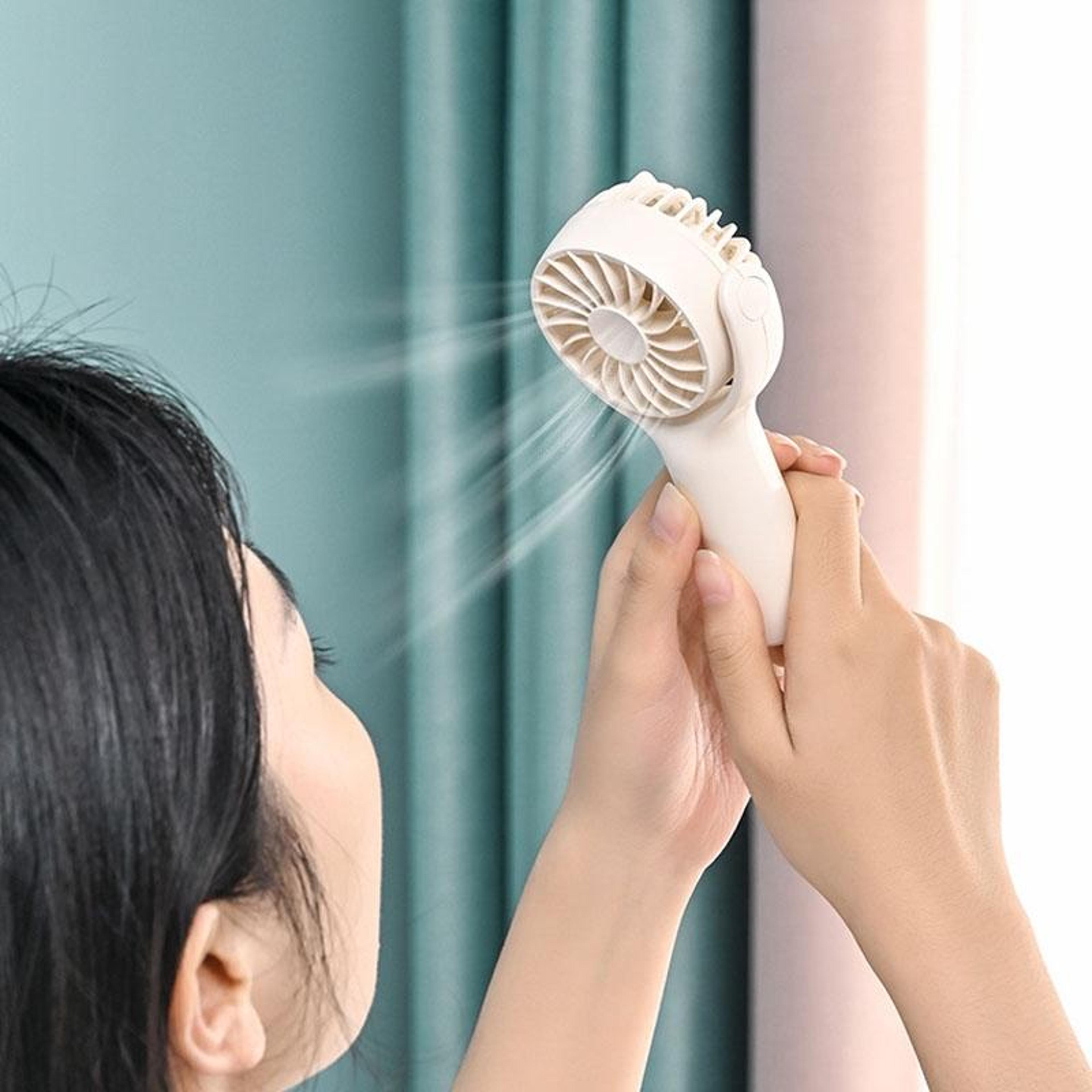 portable rechargeable mini fan quiet handheld fan with 3 speed usb type c desktop cooling