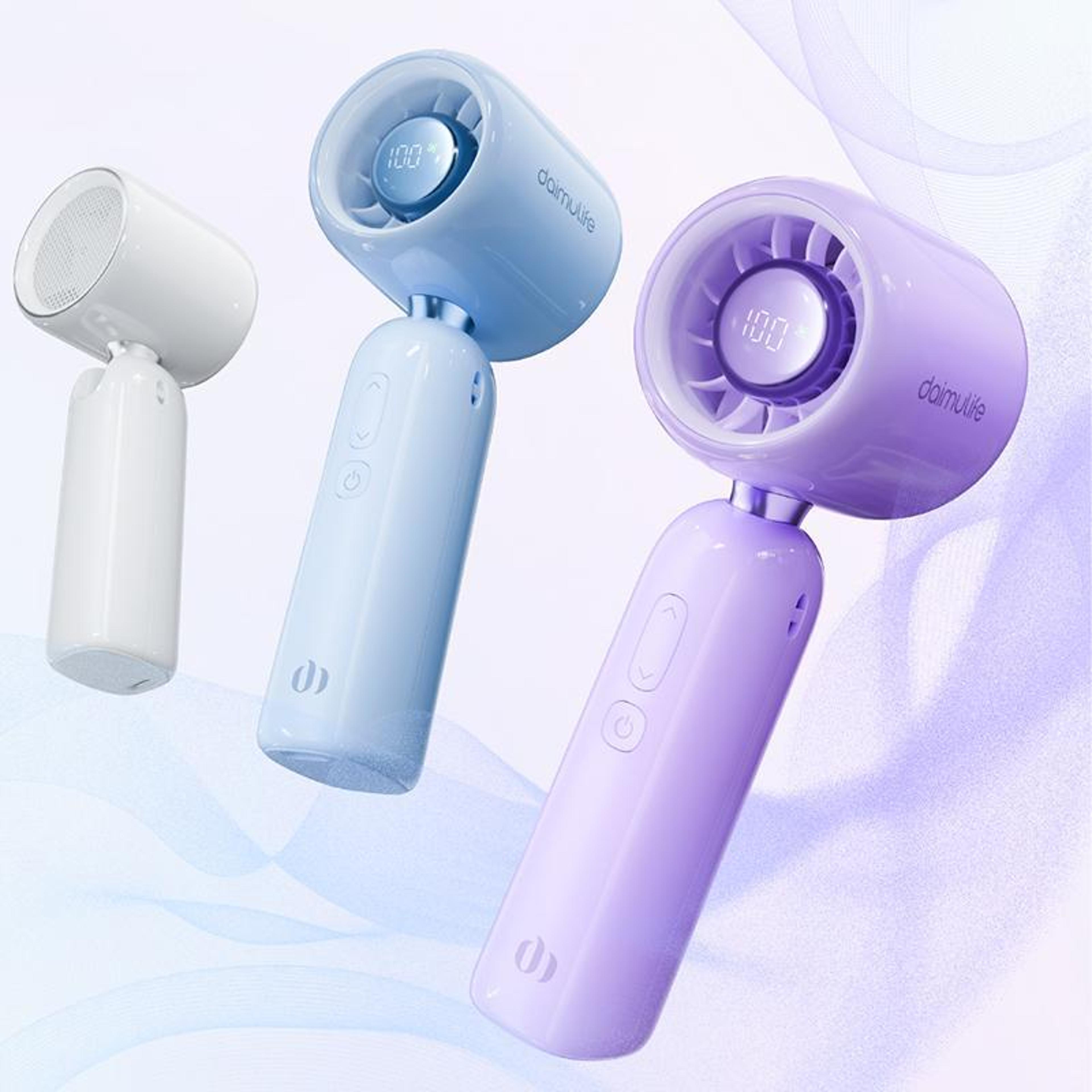 high speed handheld fan digital display portable cooling fan