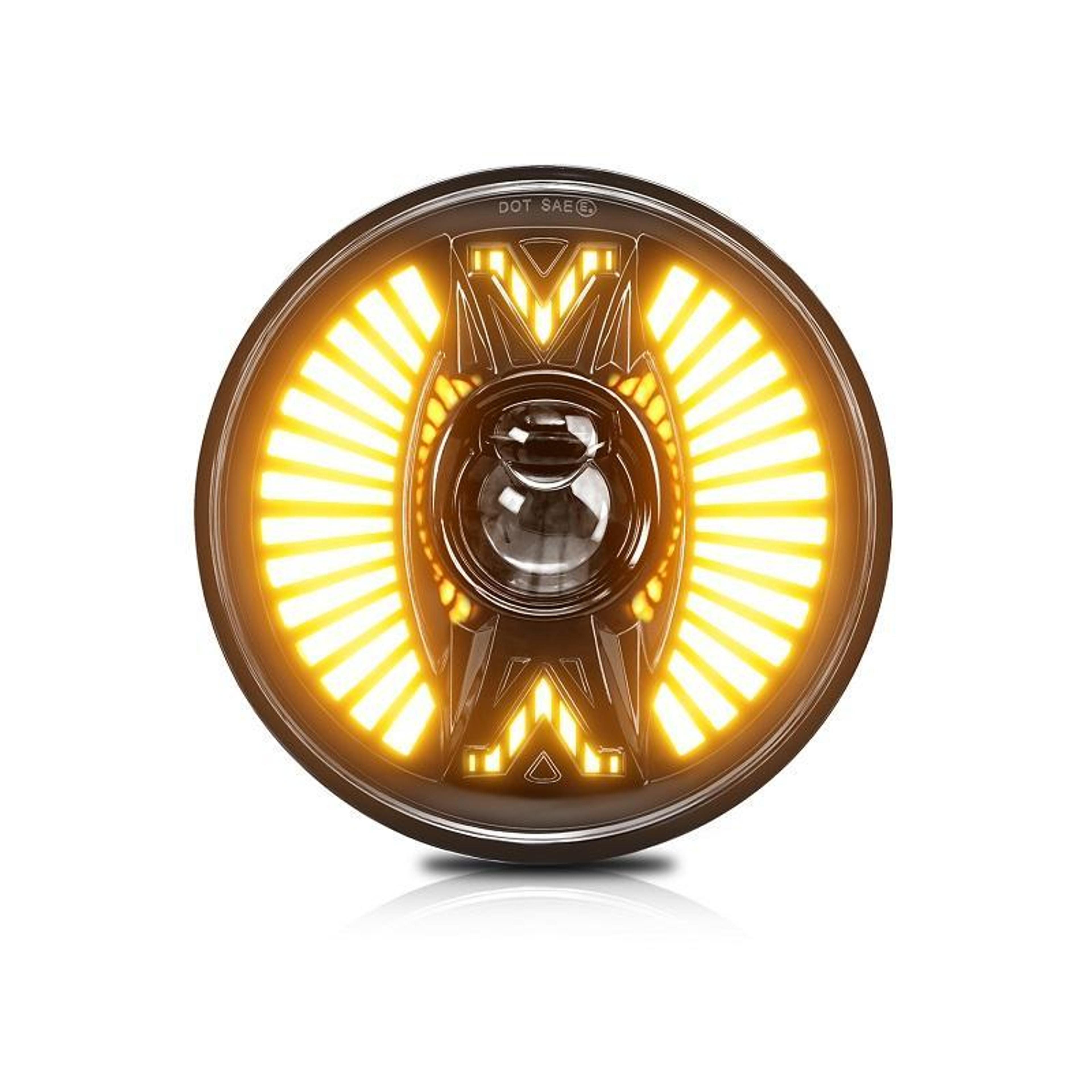 7 inch led headlights h4 angel eye round led headlights with dual color drl ip68 waterproof
