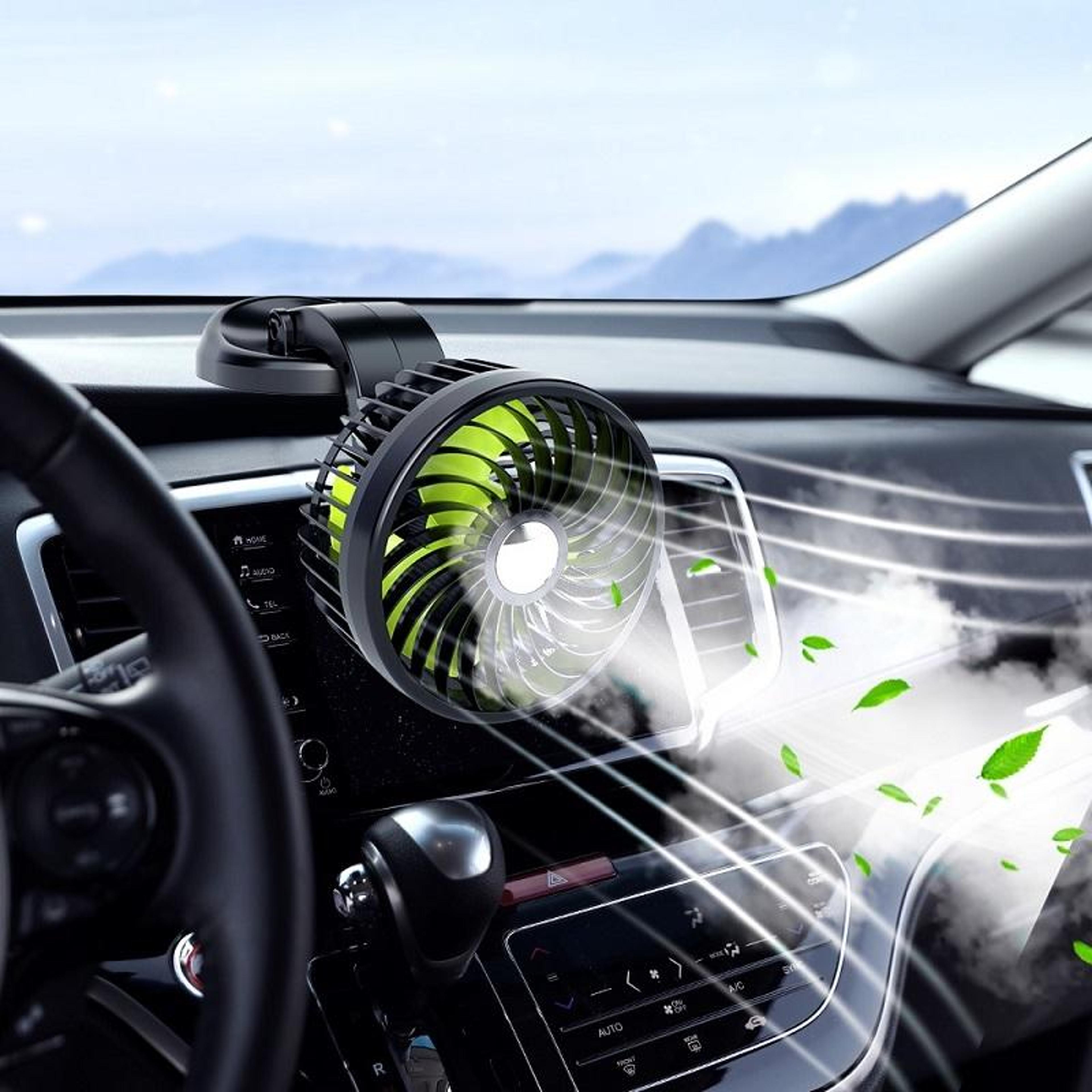 360° car cooling fan quiet usb car fan rotating dashboard fan