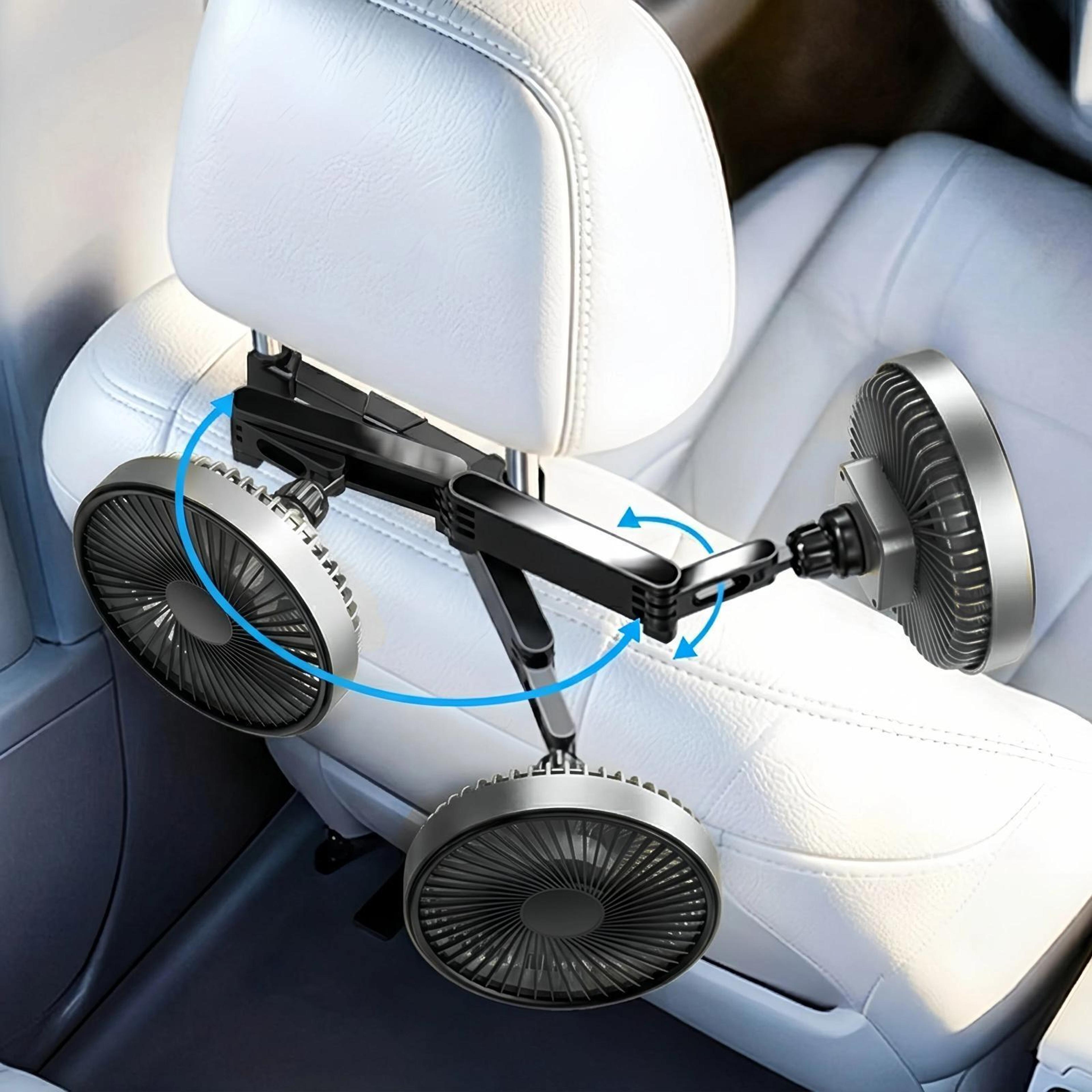 portable car headrest fan usb rear seat cooling fan with 3 speed quiet airflow