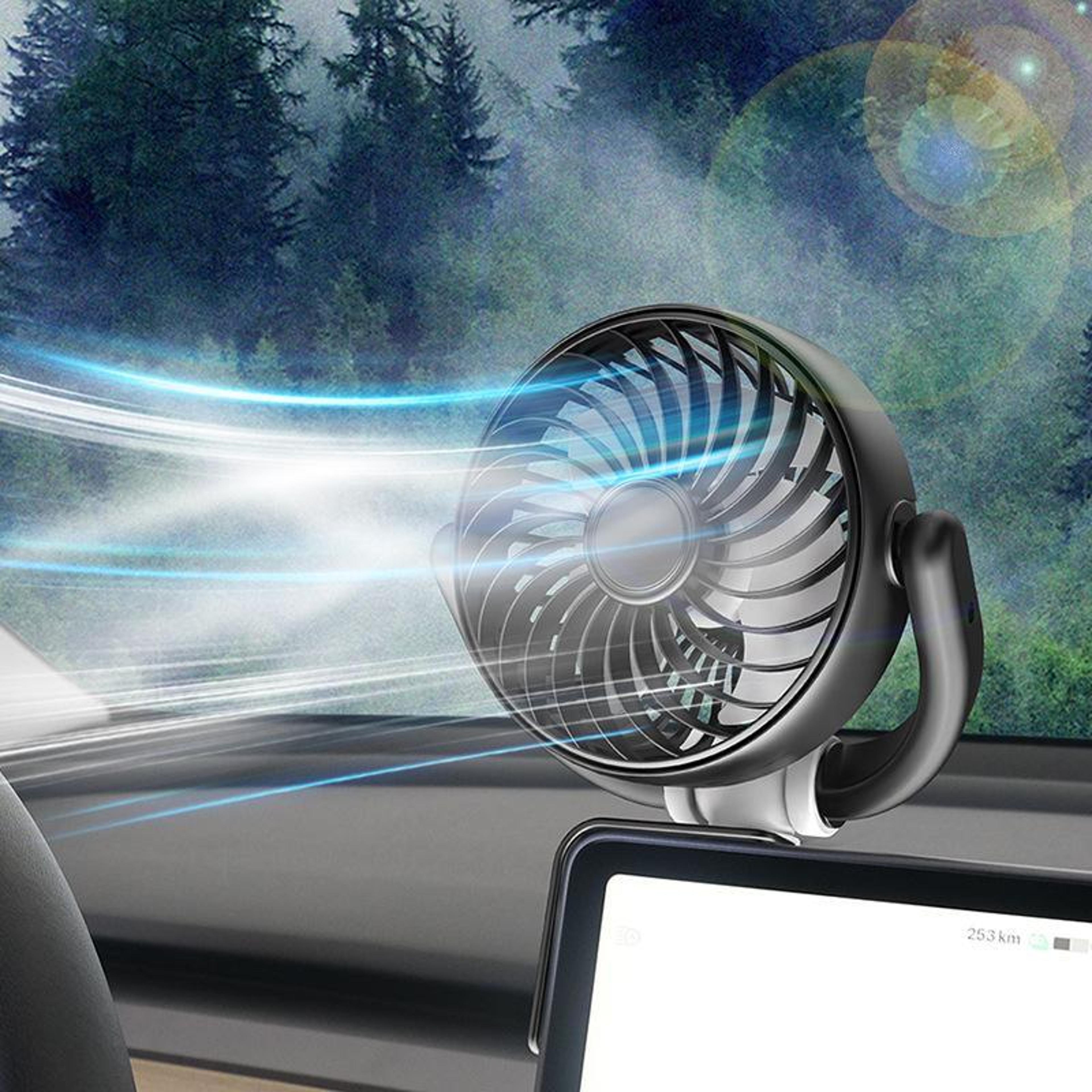 3 way folding car cooling fan usb dashboard fan adjustable screen corner air circulator
