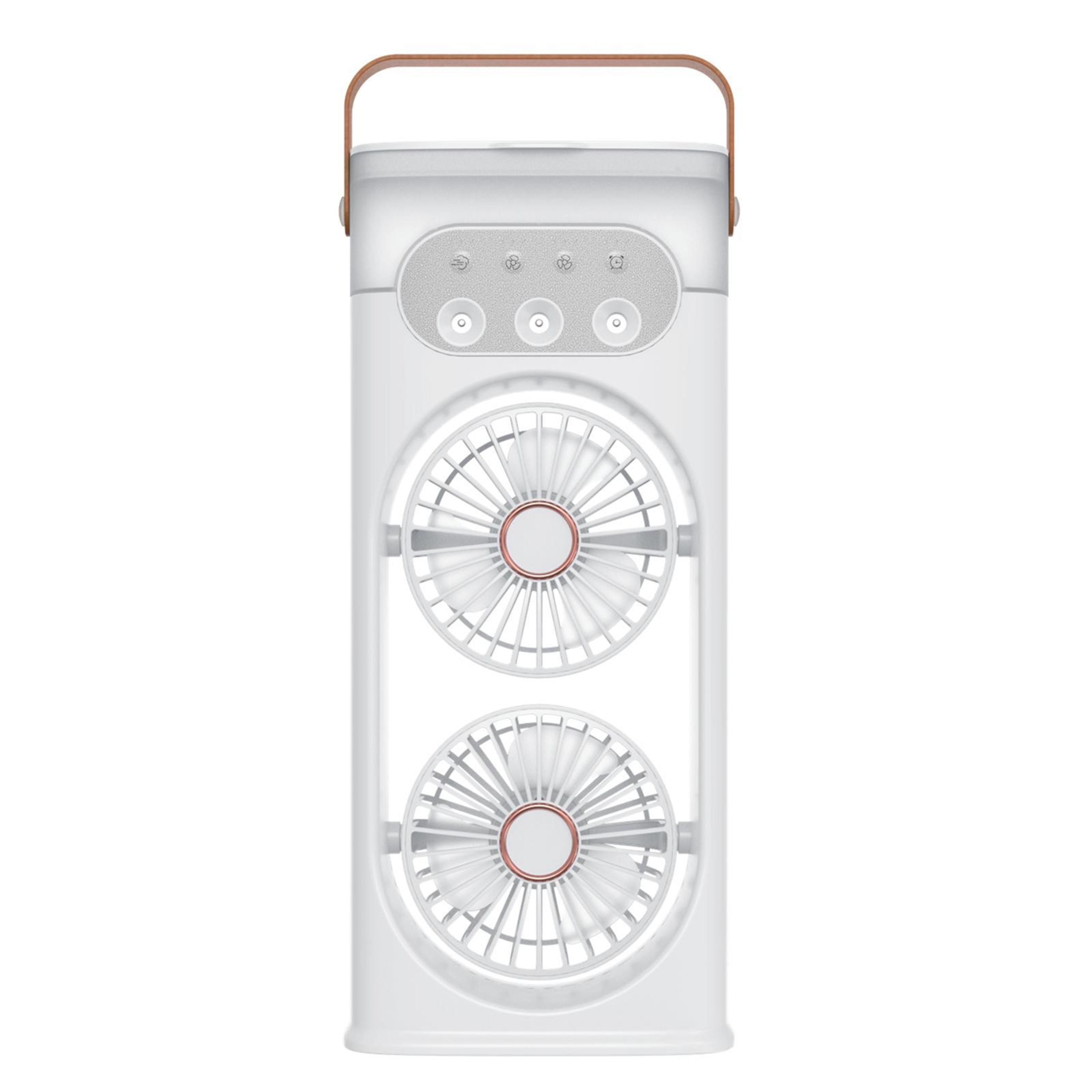 dual head portable cooling fan usb humidifier fan with mist desktop air cooler