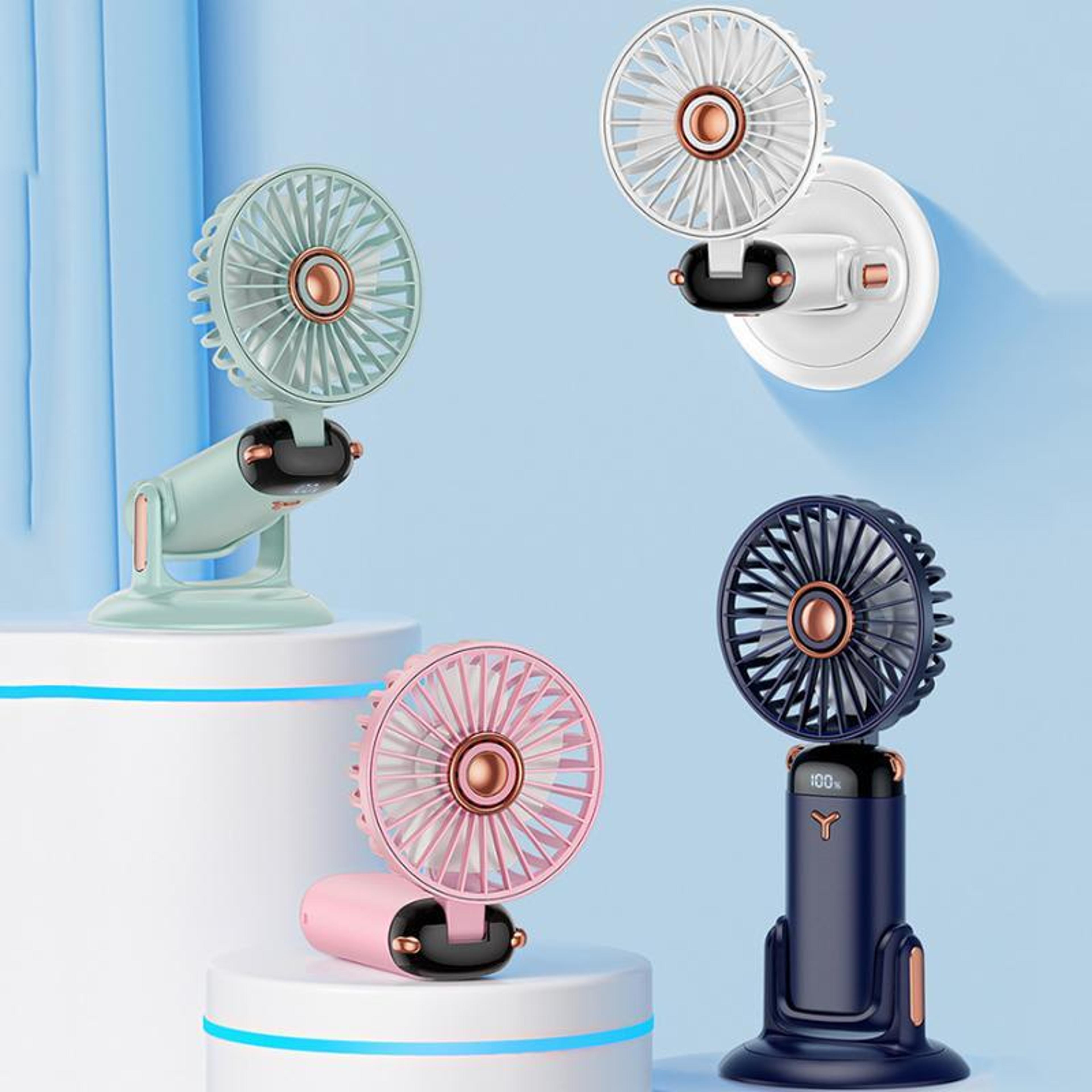 360 rotating portable mini fan rechargeable desk fan with wall mount and handheld cooling