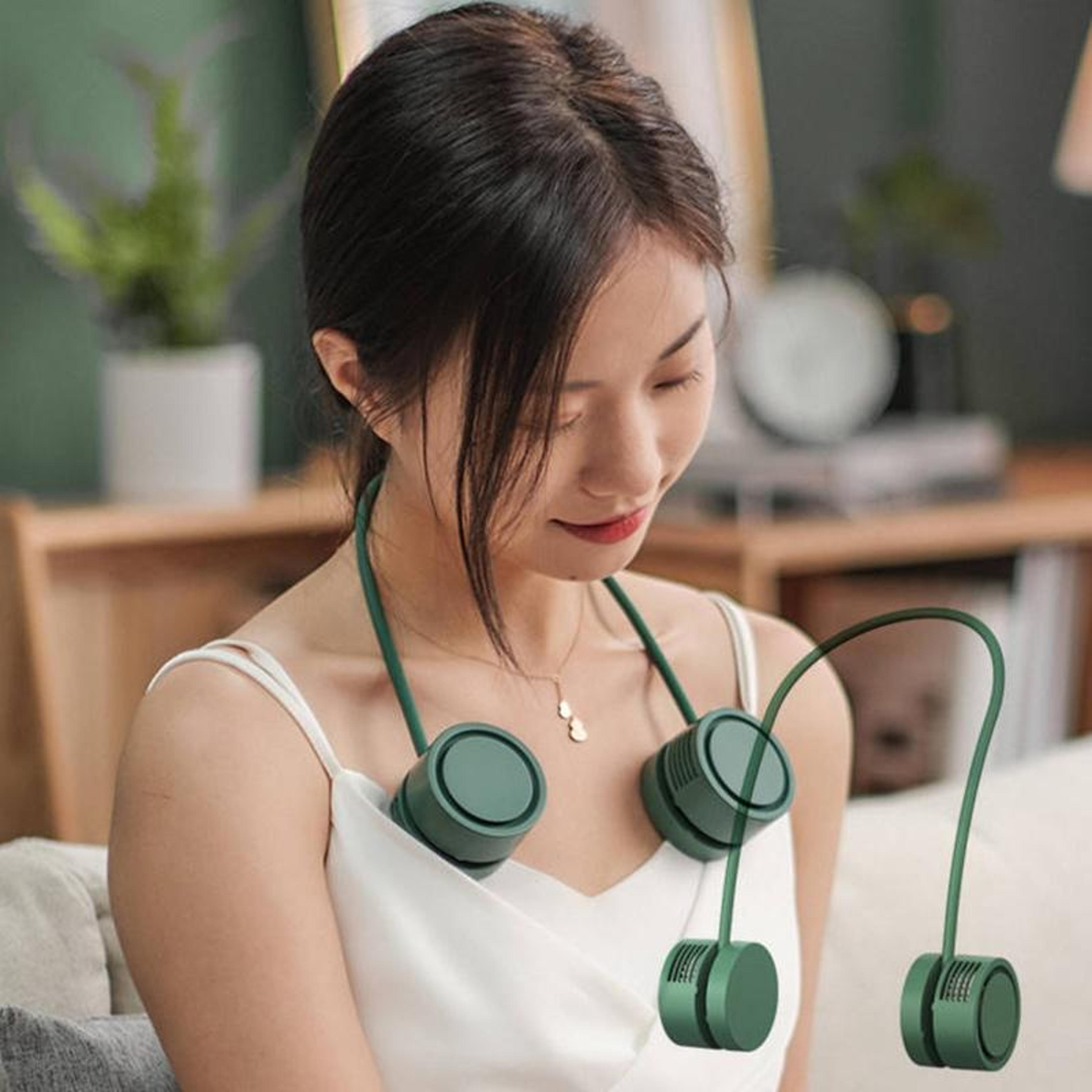 portable neck fan with aroma diffuser quiet wearable fan rechargeable personal cooling