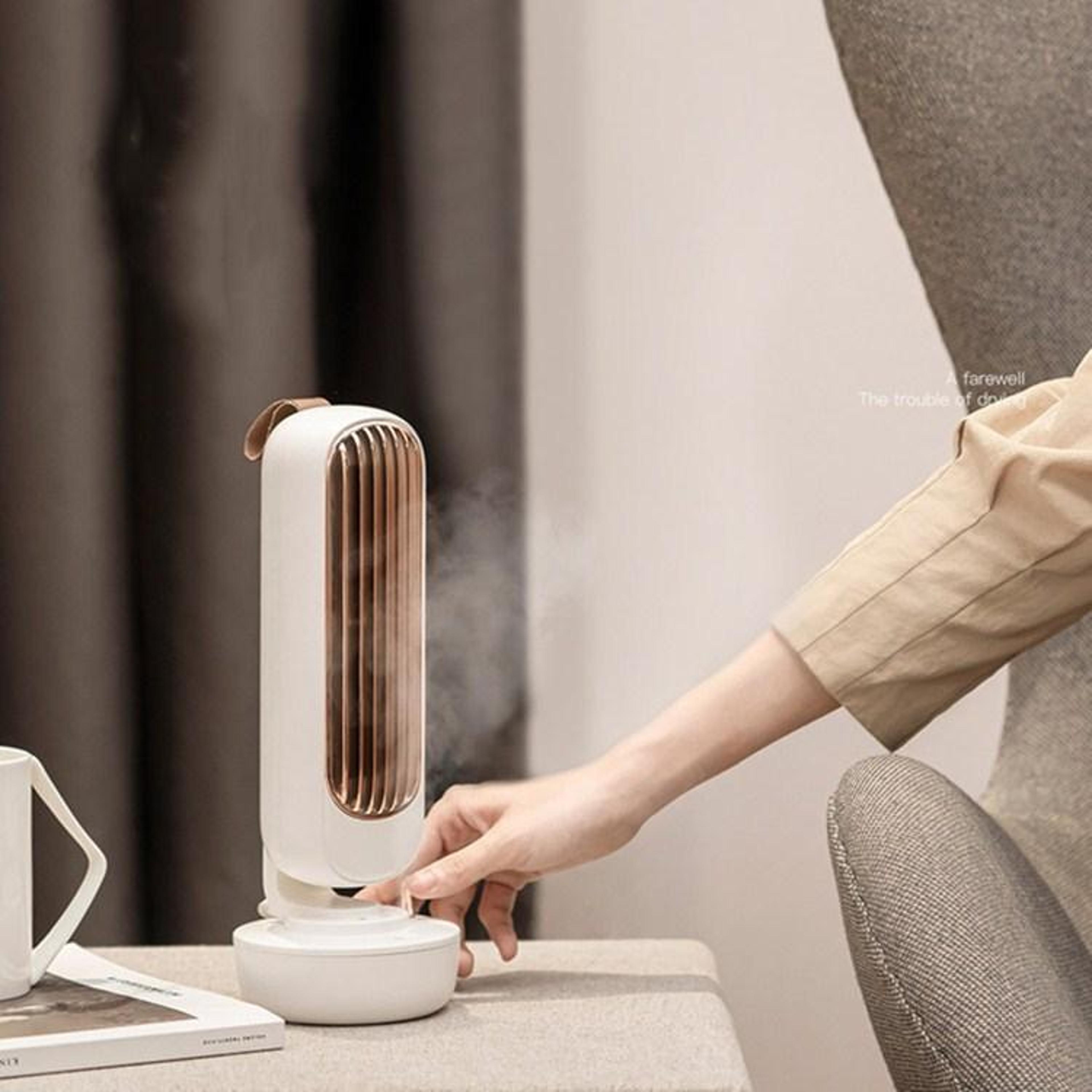 retro usb desktop fan with humidifier water mist cooling leafless tower fan
