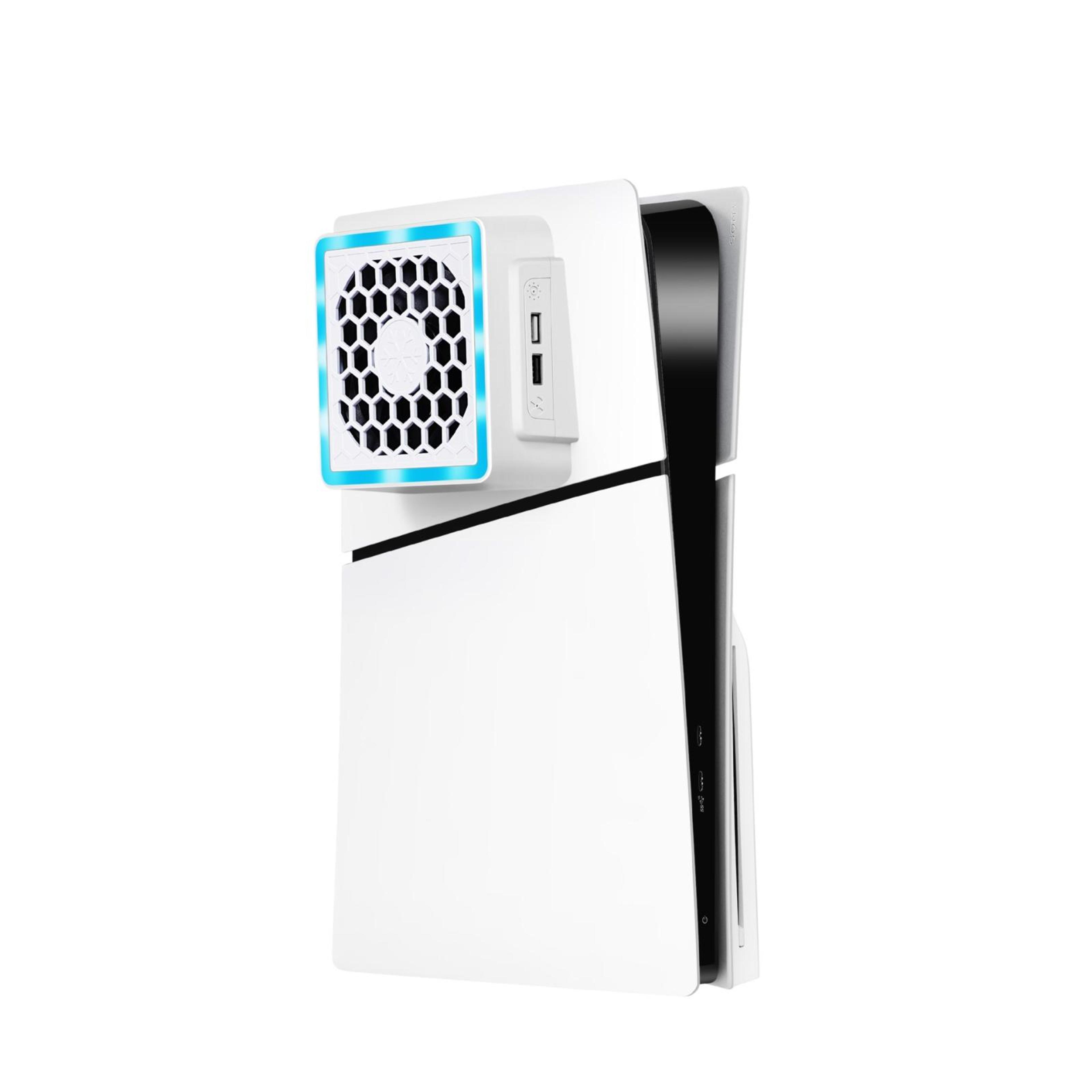ps5 slim cooling fan with rgb cooling fan side mount 3 speed usb powered console cooler