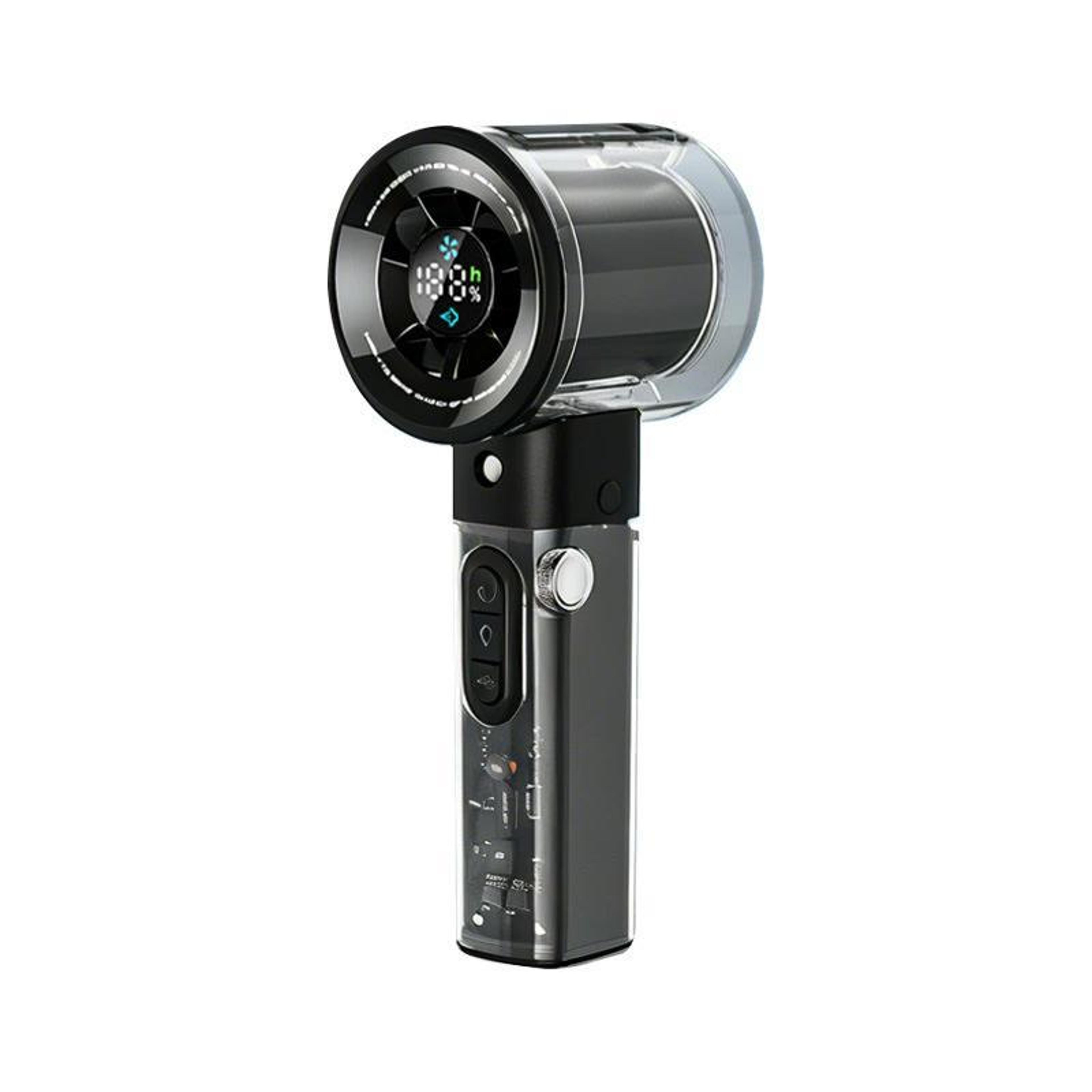 f3 handheld cooling fan with mist spray led display and stepless speed control portable mini fan