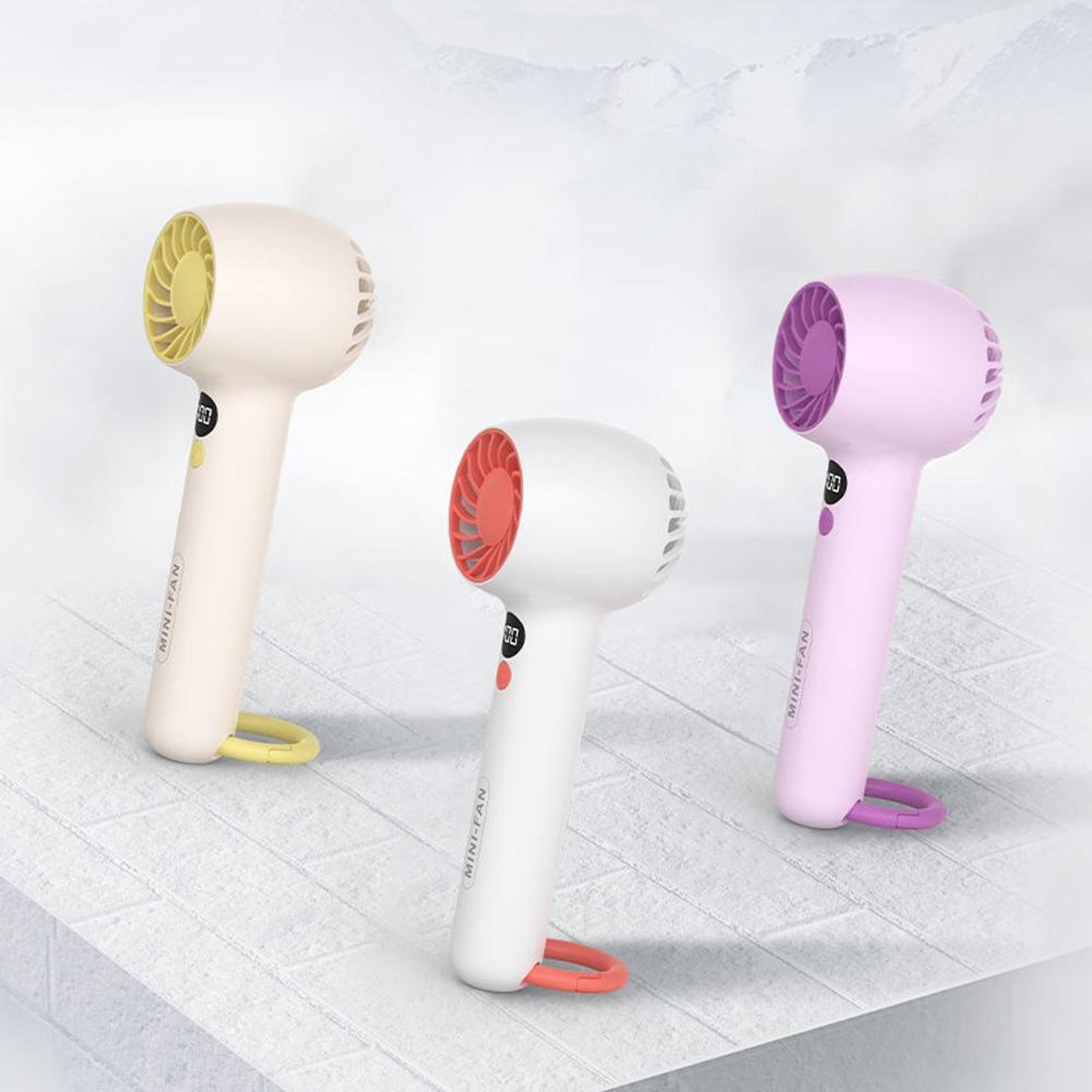 portable mini usb fan rechargeable handheld fan with turbo airflow hook and 3 speed cooling