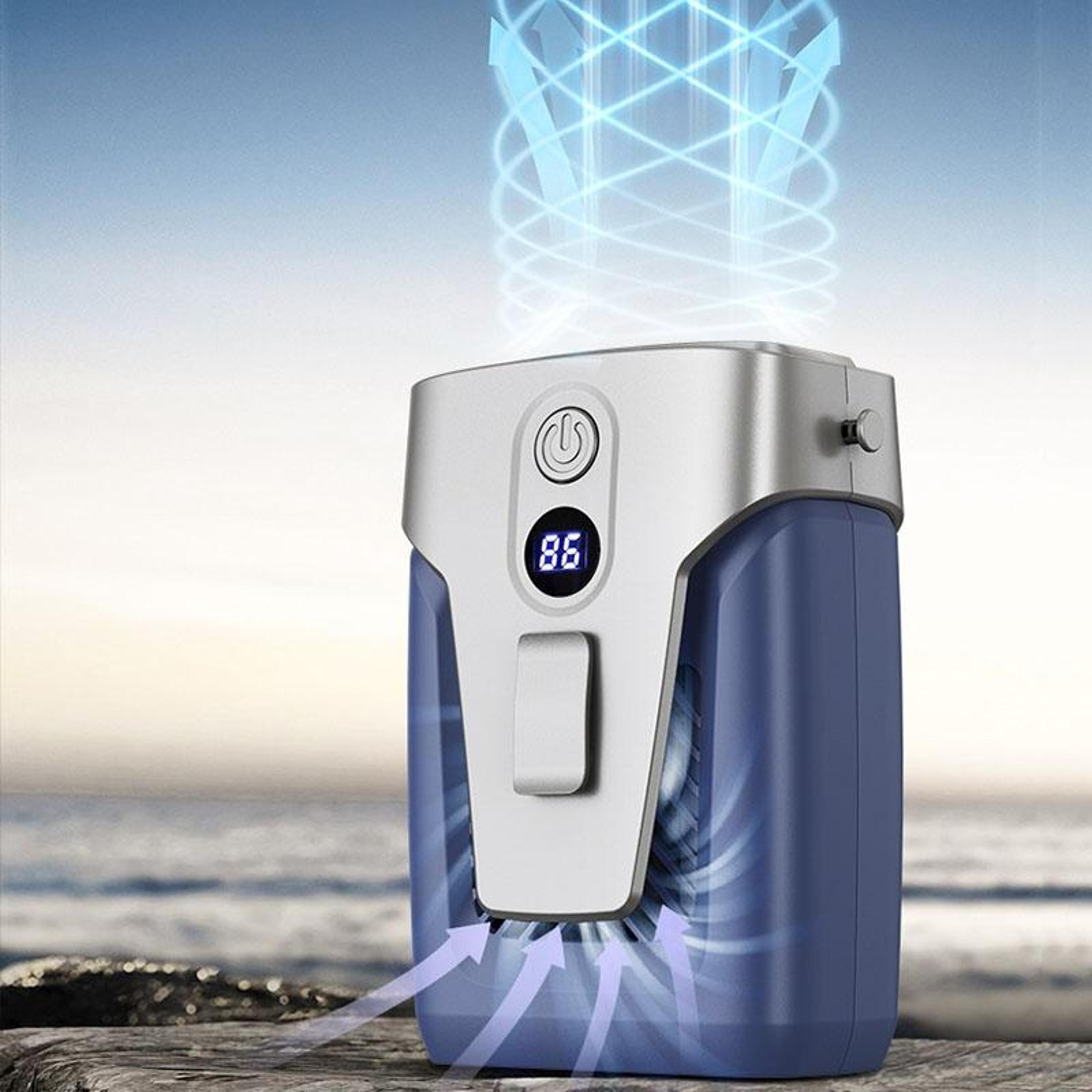 portable waist fan and neck fan lcd display and 3 speed cooling