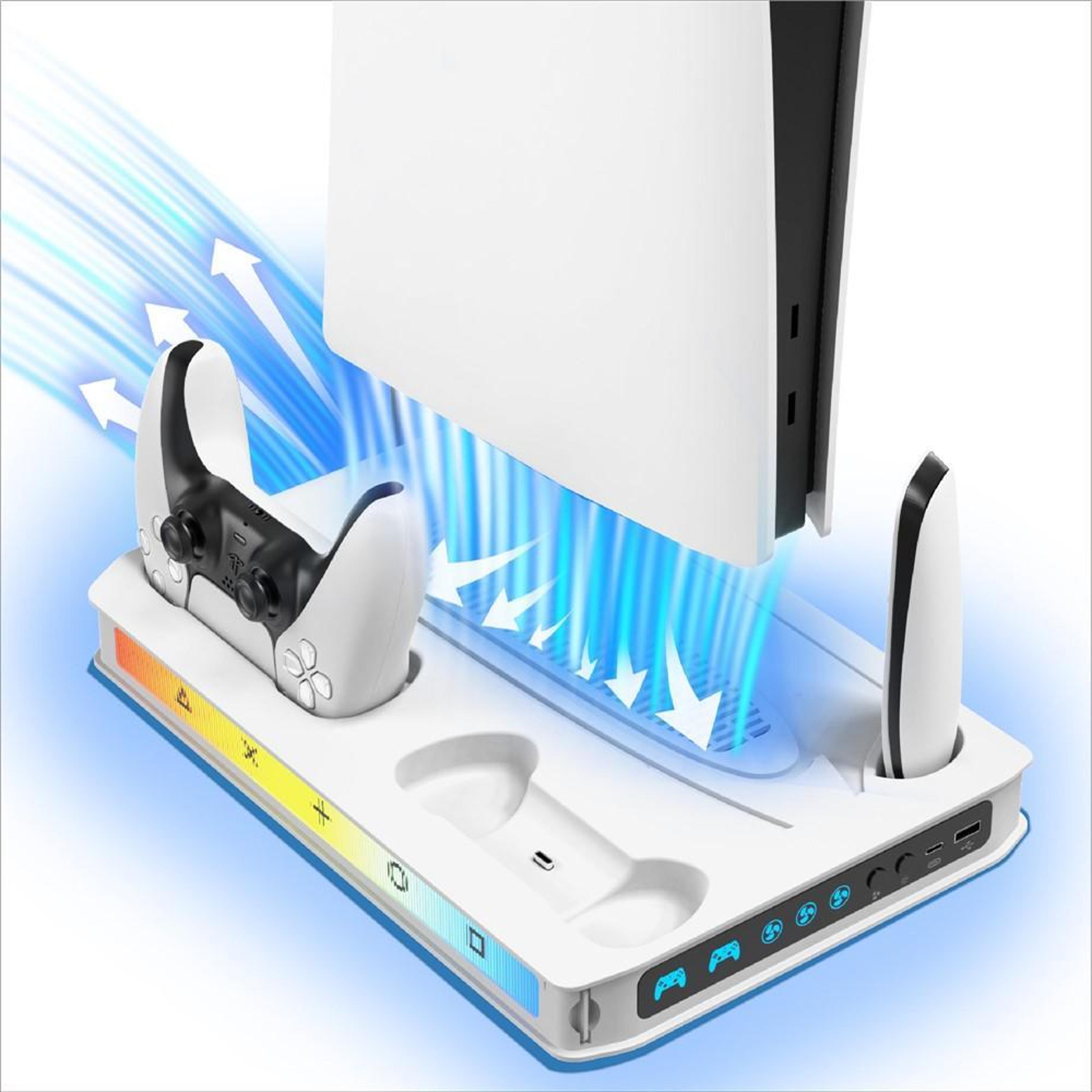 ps5 cooling stand with dual controller charger rgb dock for playstation 5 pro slim and ps5