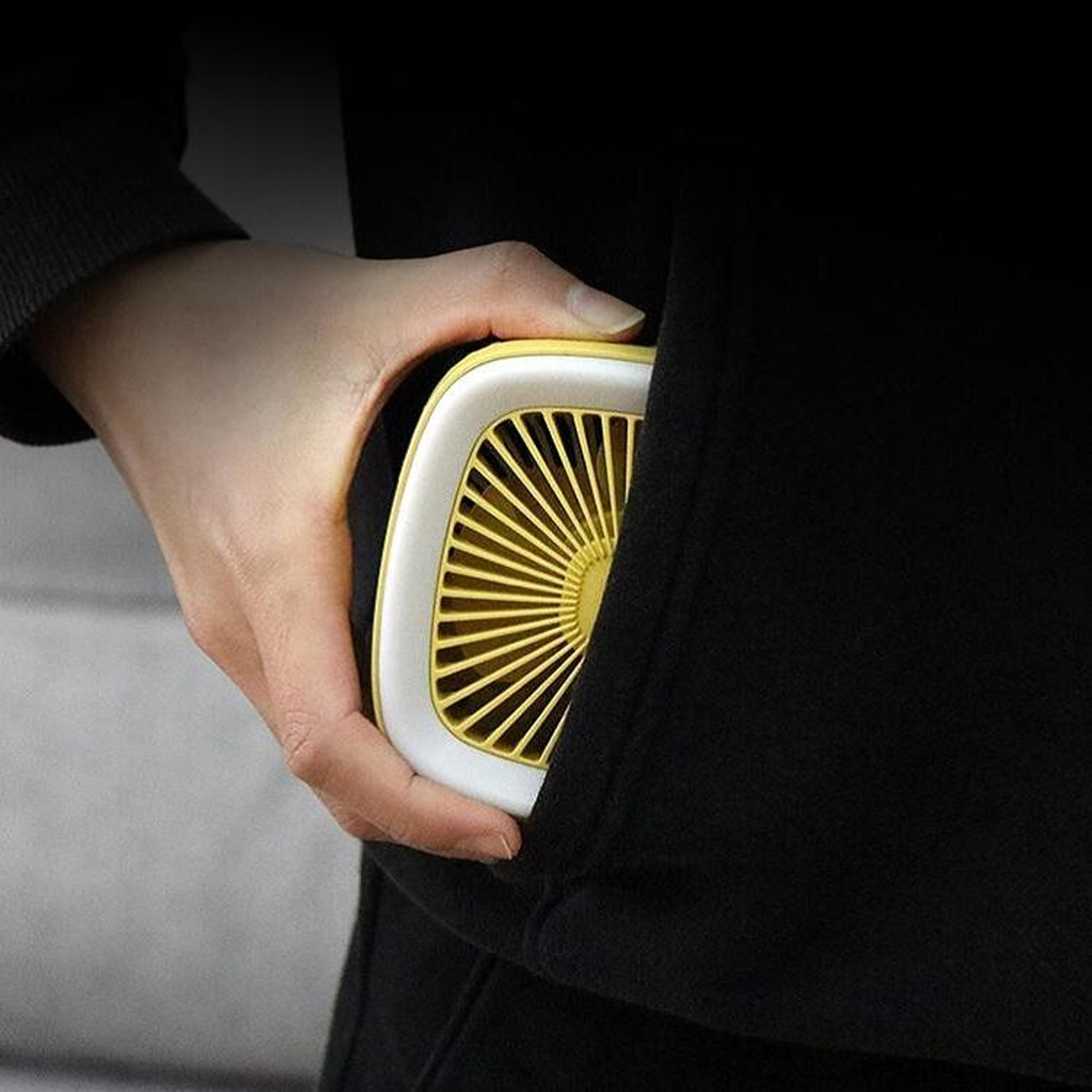 portable usb rechargeable fan mini handheld pocket fan with night light and 3 speed cooling