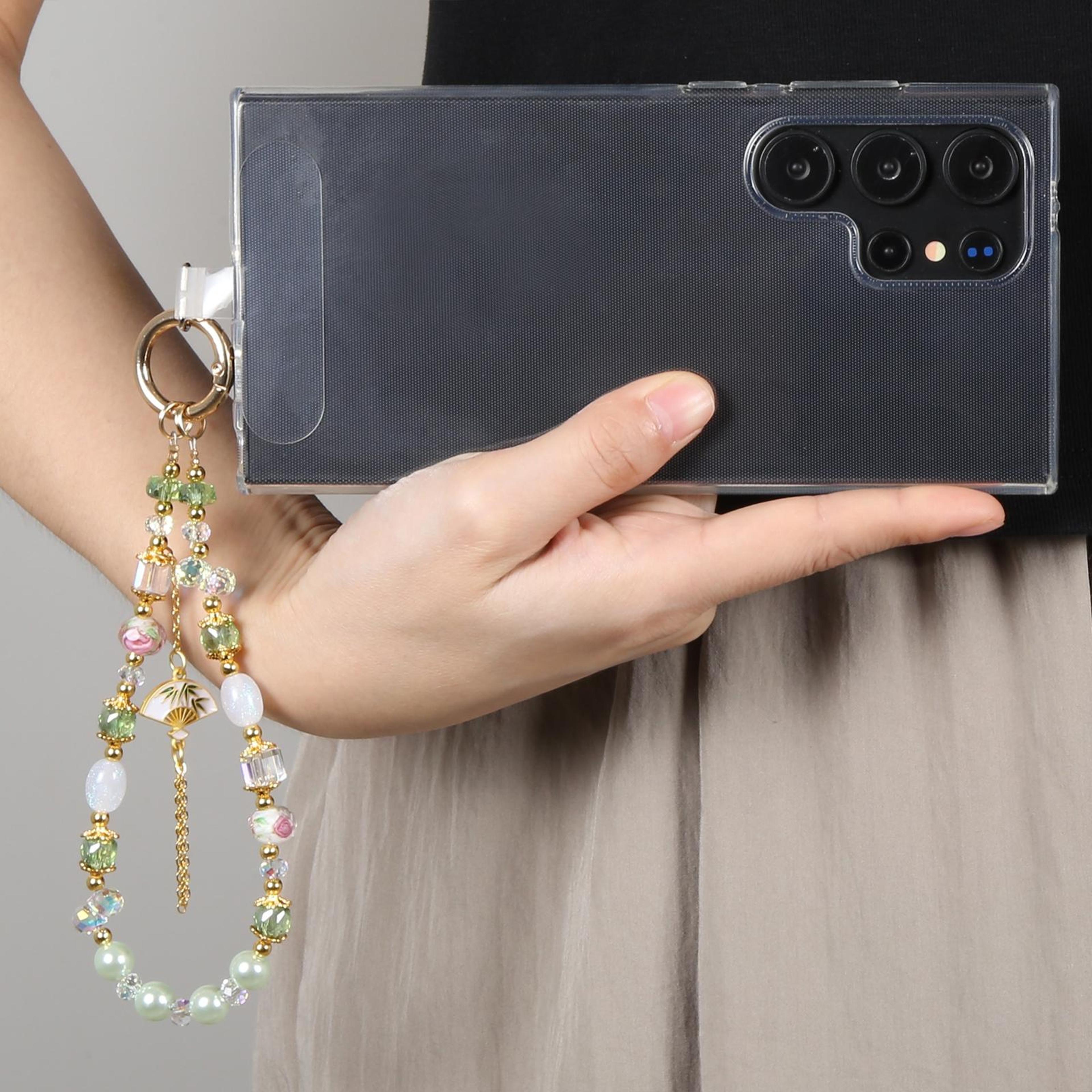 universal phone wrist lanyard beaded phone strap anti lost bracelet for smartphones