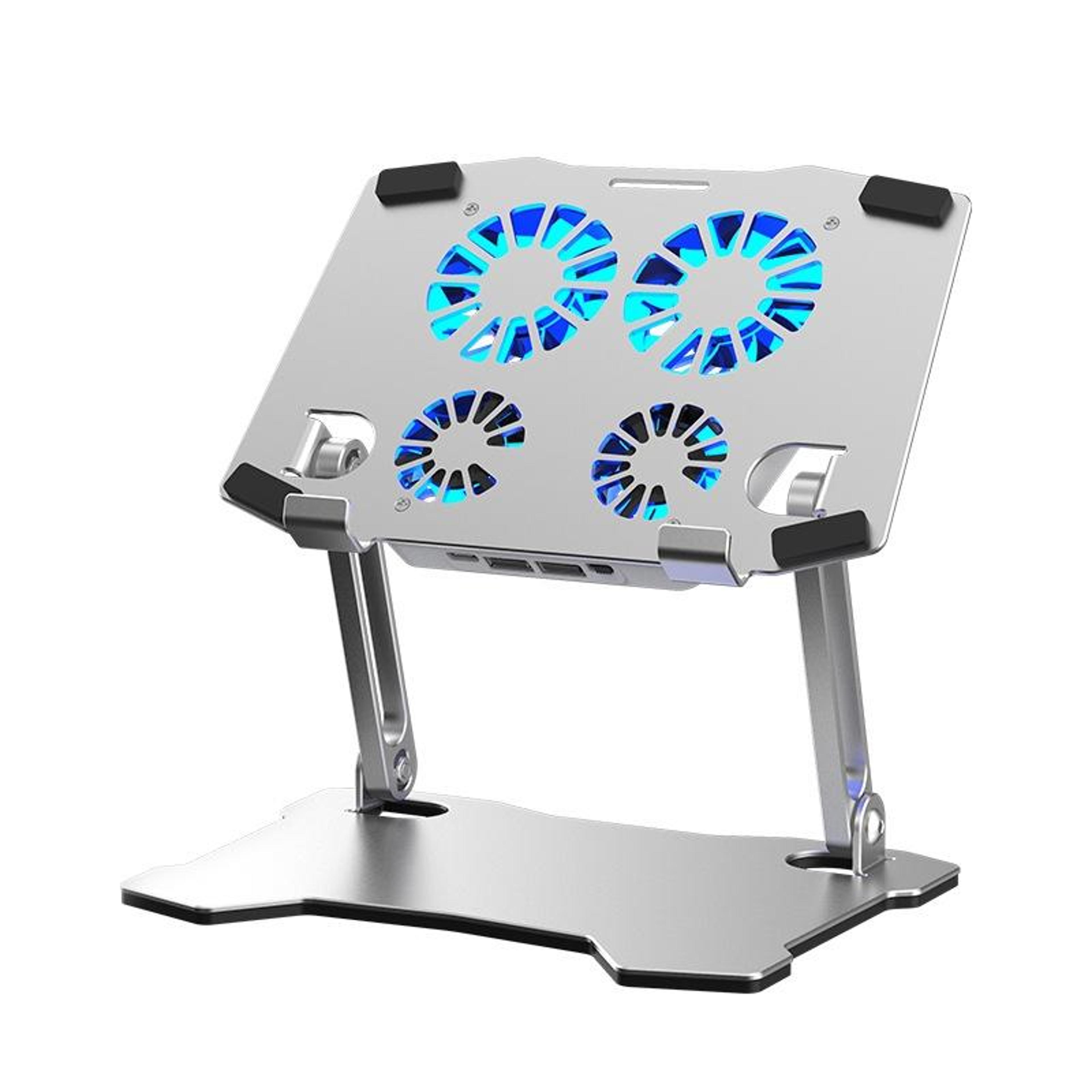 x16 laptop cooling stand aluminum adjustable laptop stand with 4 quiet cooling fans