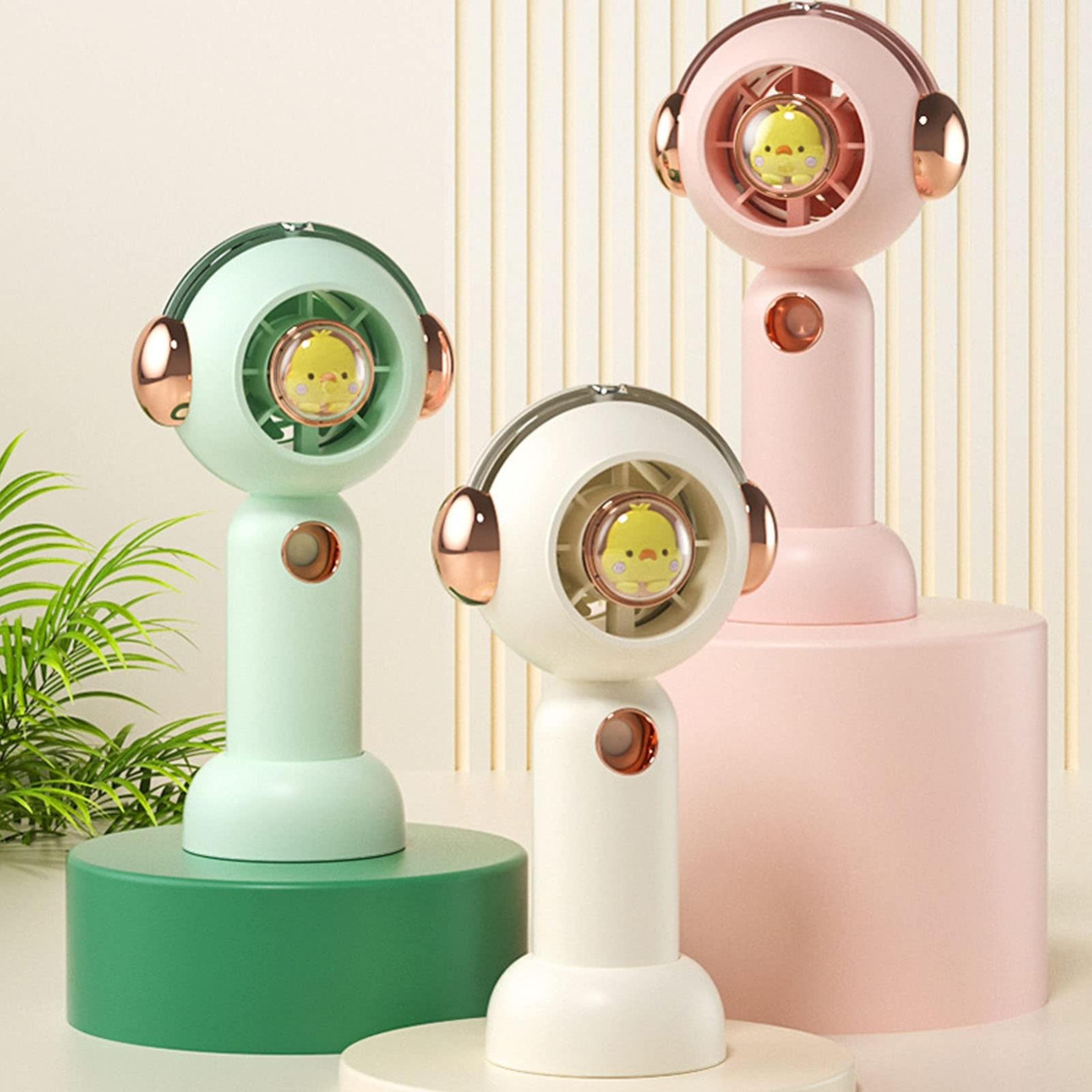 bladeless handheld mist fan usb rechargeable mini spray cooling fan for kids and travel