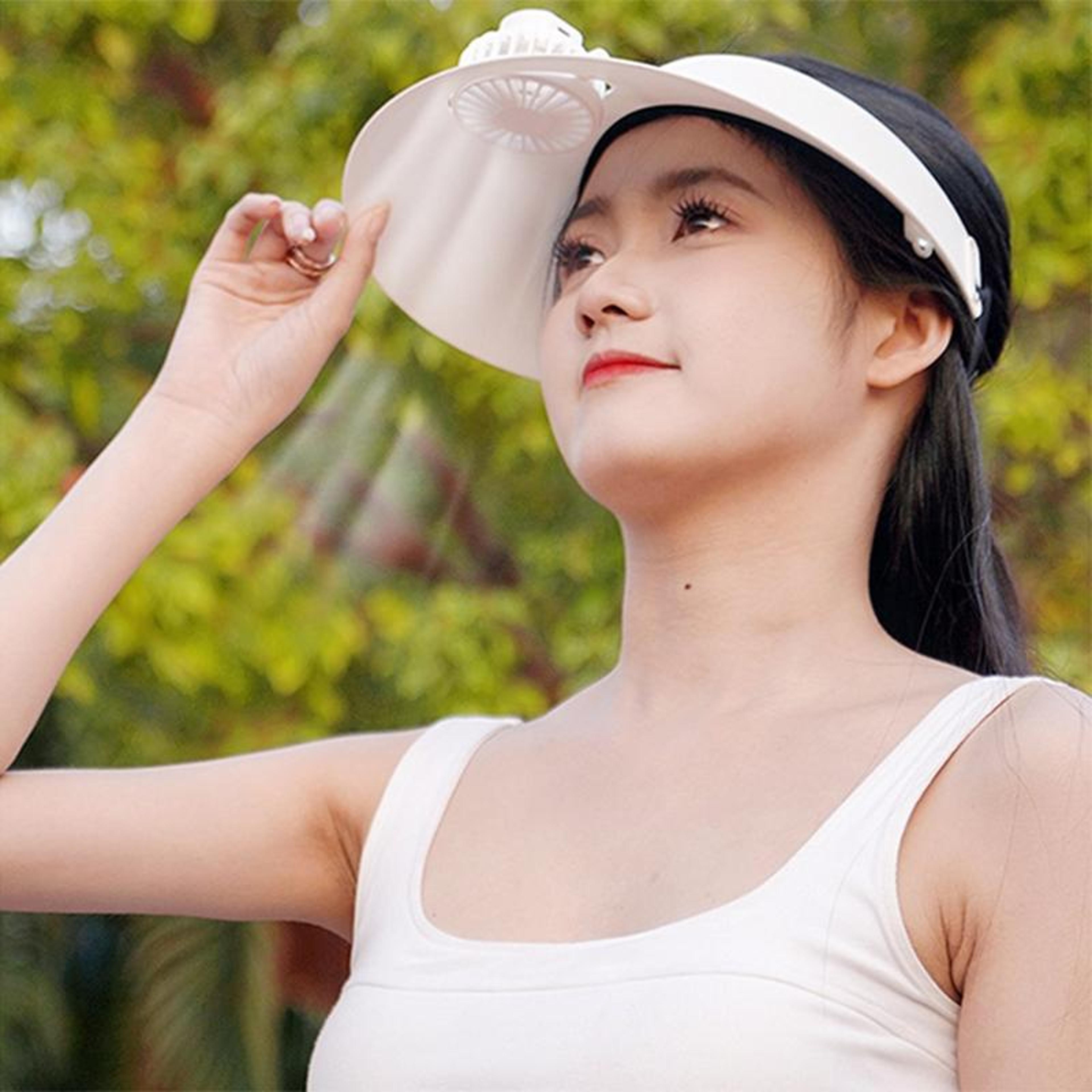 portable sun hat with fan adjustable cooling sun hat for outdoor uv protection