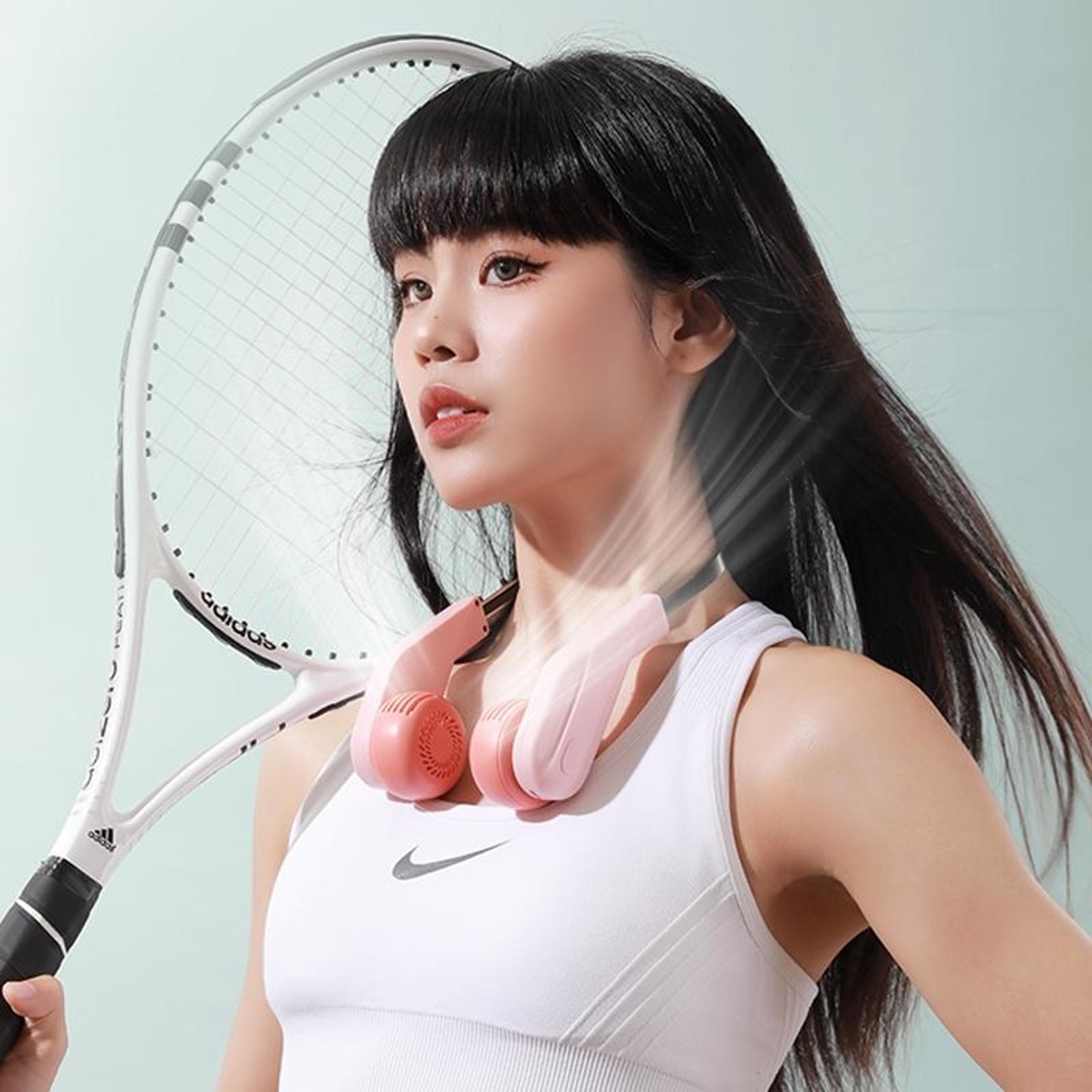 speedy wearable neck fan portable cooling fan with metal cooling neckband and 360 degree airflow
