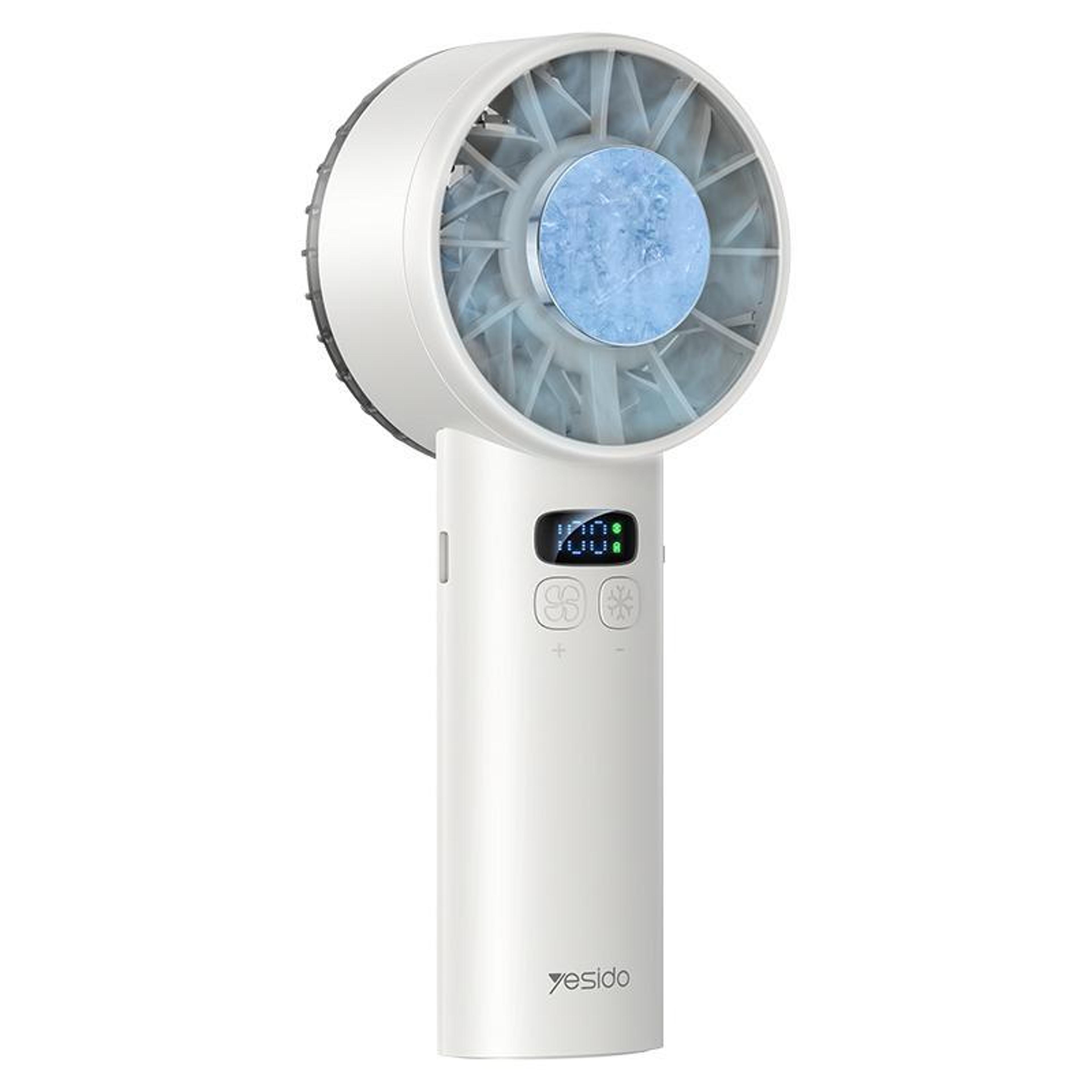 yf18 handheld cooling fan with ice compress portable rechargeable high speed fan
