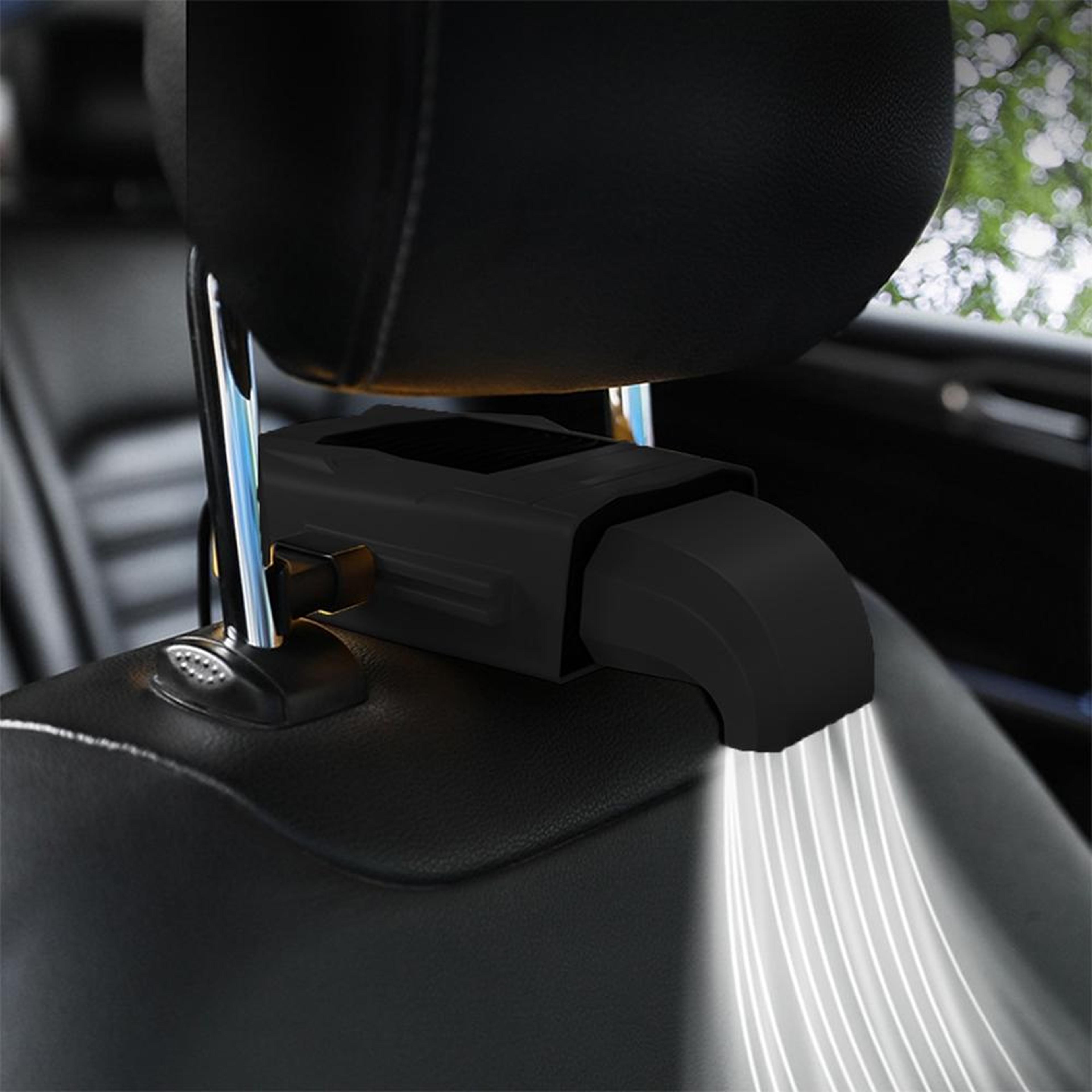 f415 car seat fan usb car headrest cooling fan with 3 speed adjustable airflow