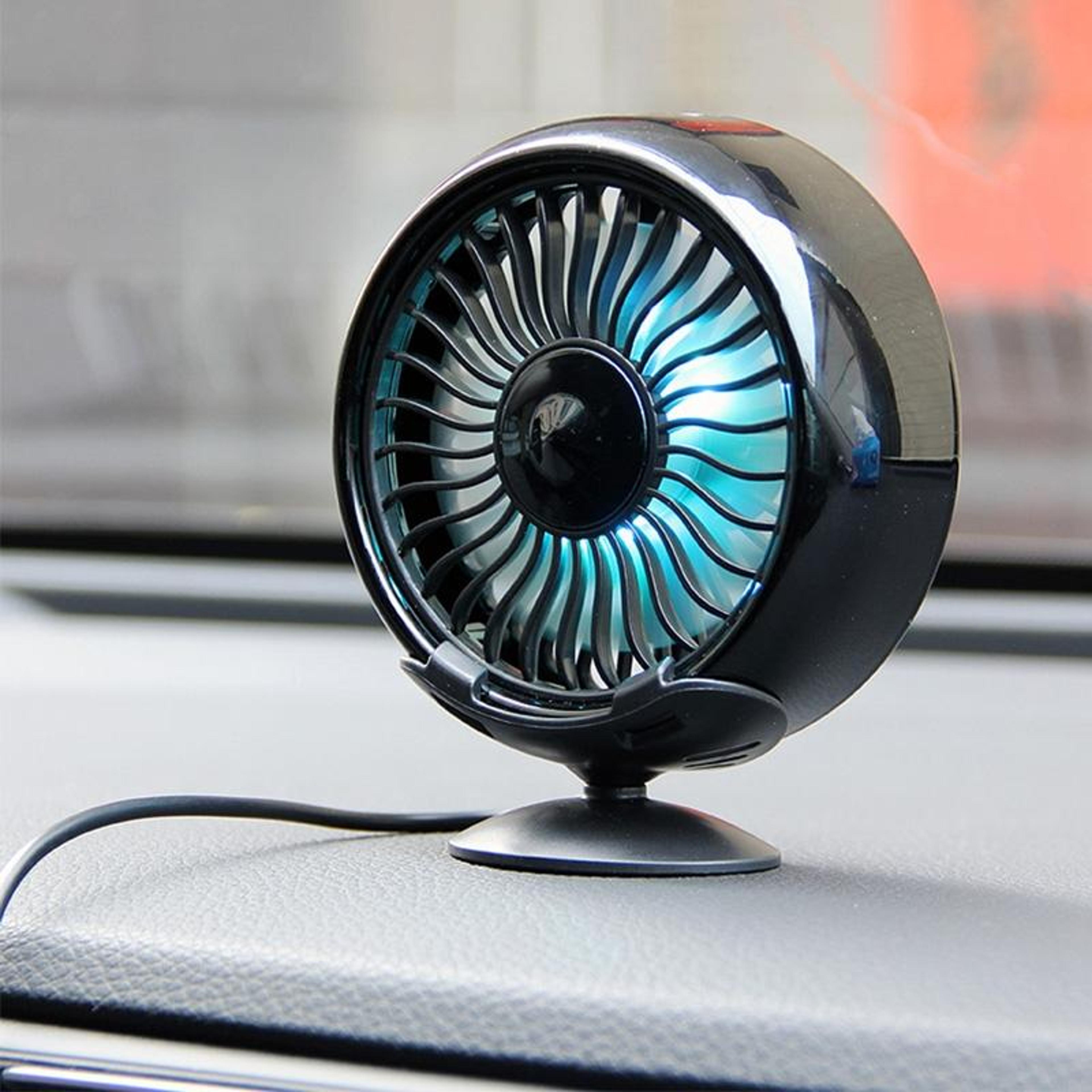 f102 car dashboard fan usb powered rgb car cooling fan with 3 speed adjustable airflow